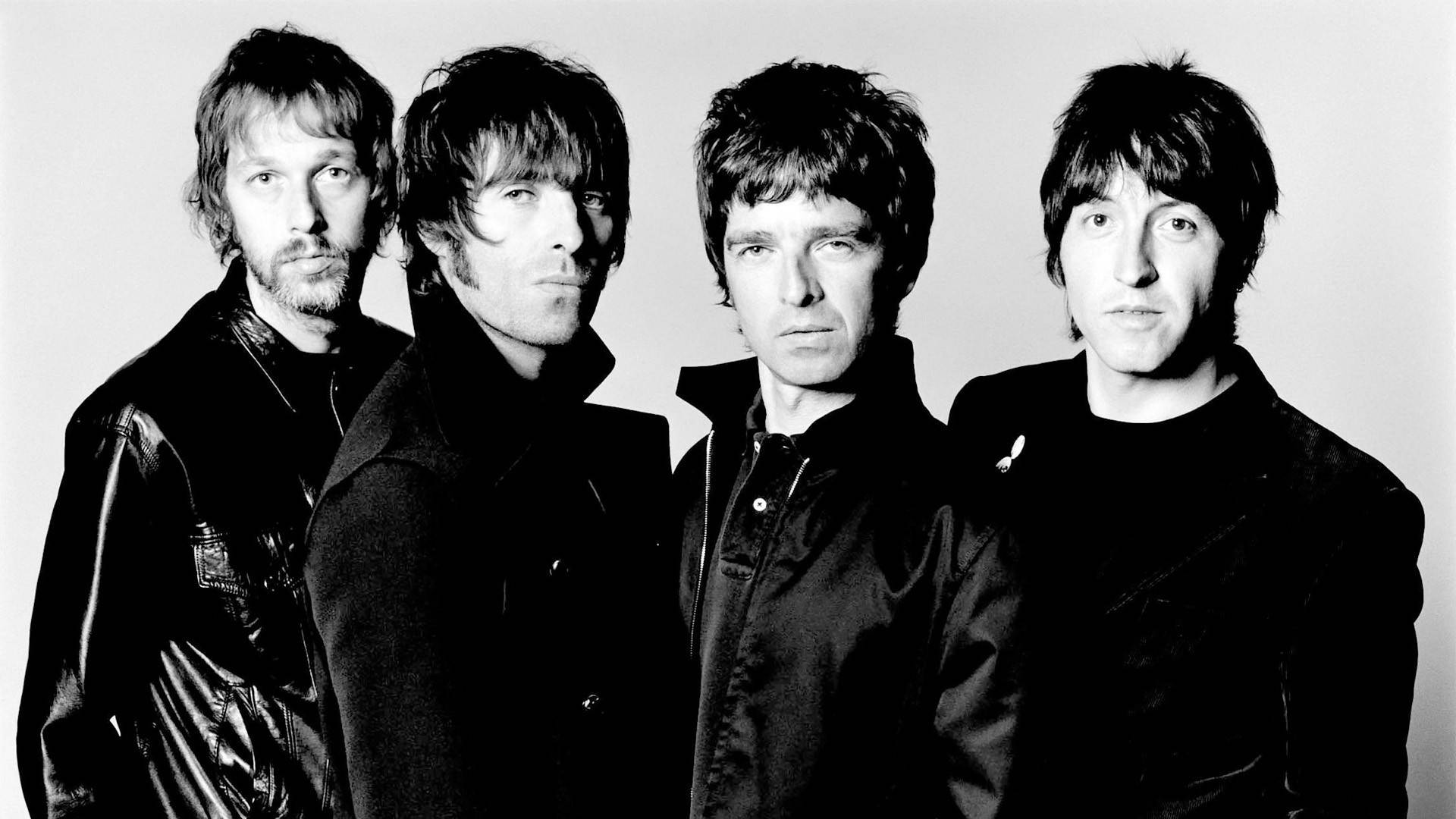 Oasis, four members, dark jackets, Full HD Desktop Wallpaper