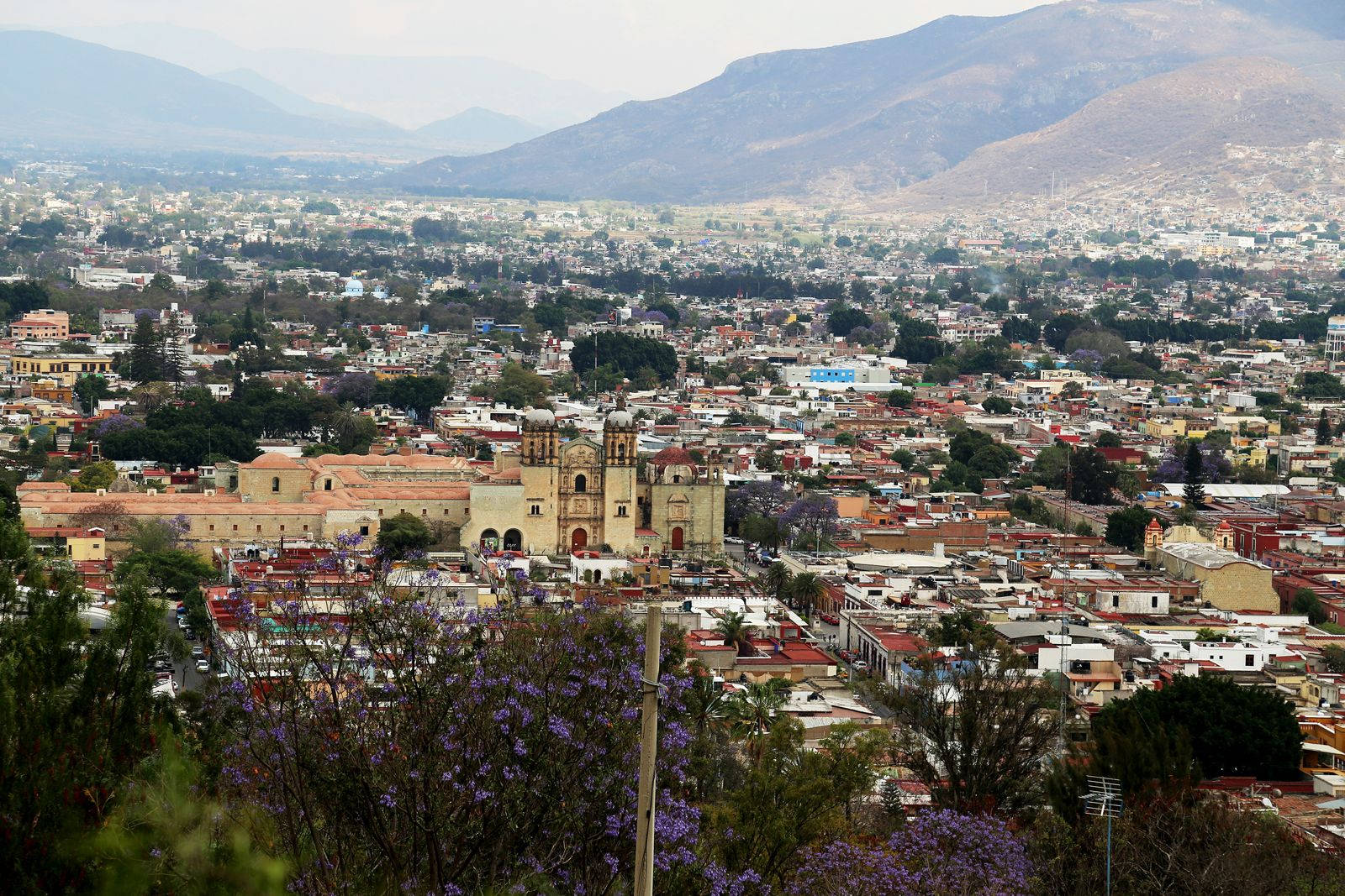 Oaxaca, historic church, colorful rooftops, HD Desktop Wallpaper