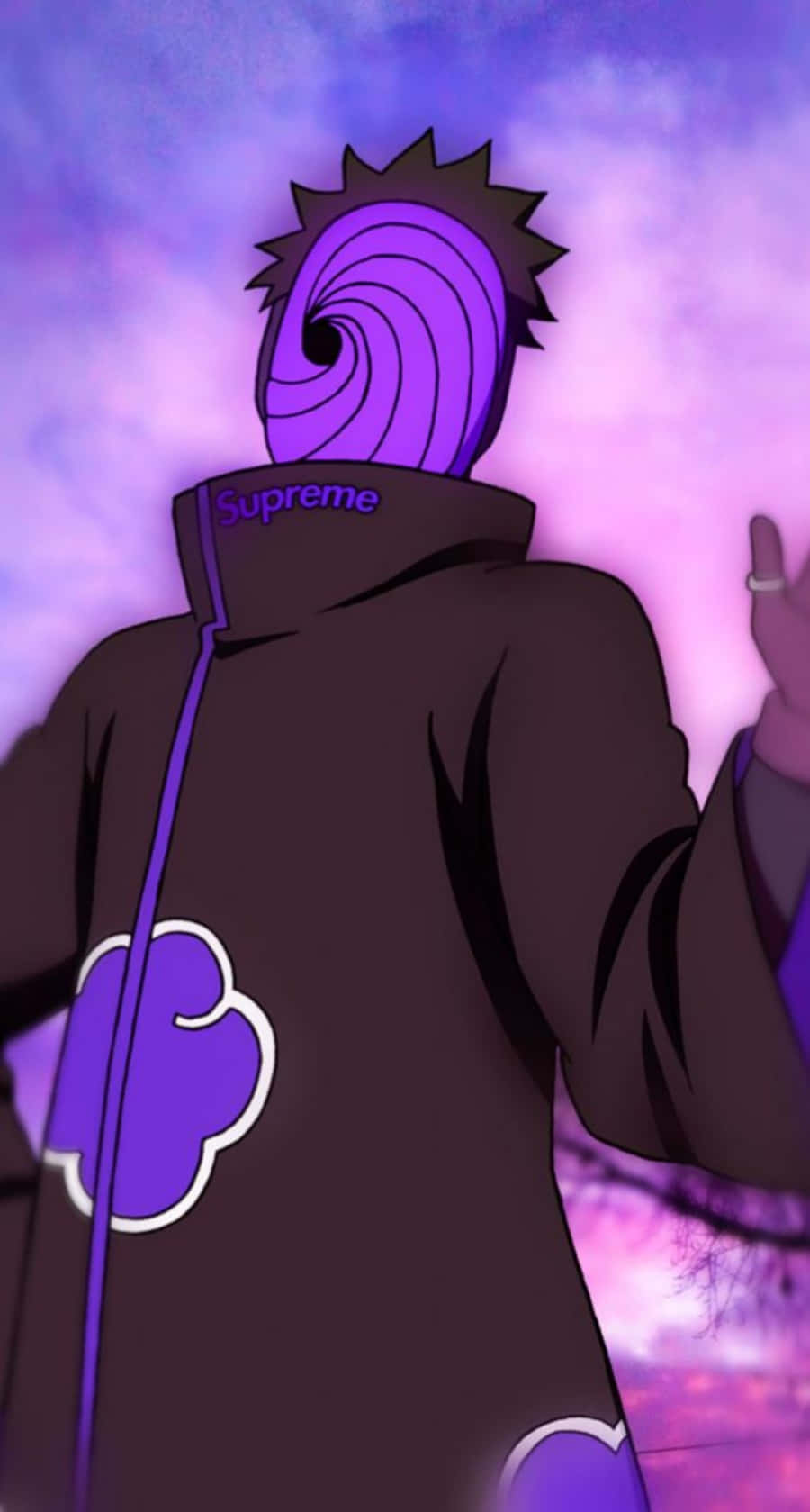 Obito Aesthetic, purple spiral mask, cloud cloak, HD Phone Wallpaper