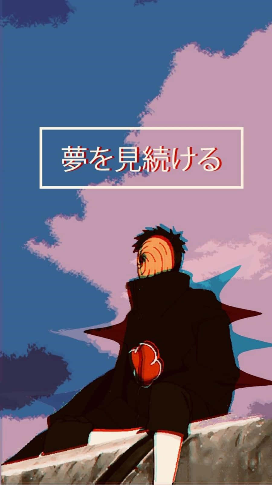 Obito Aesthetic, spiky hair, blue and pink sky, HD Phone Wallpaper