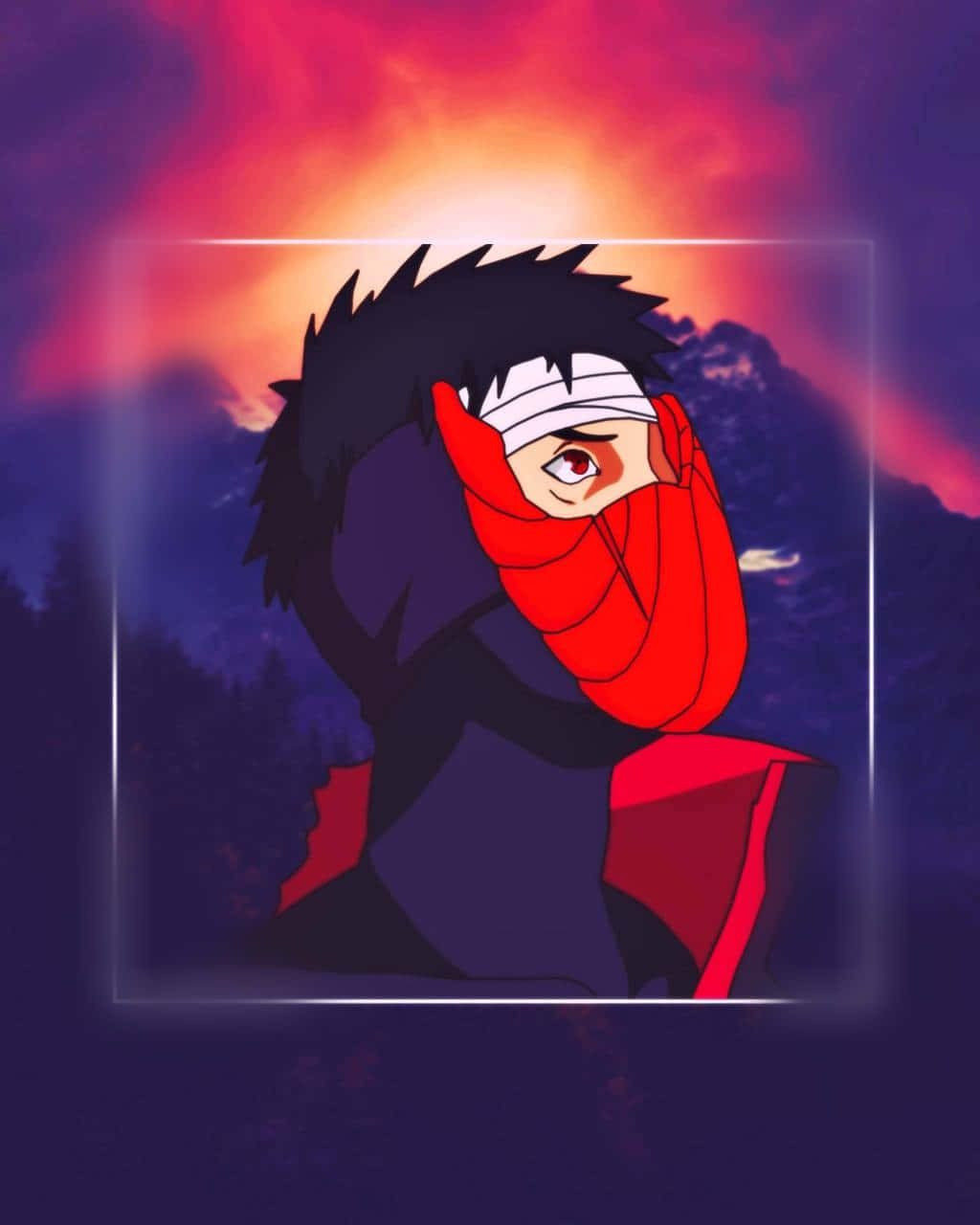 Obito Aesthetic, masked anime ninja, red eyes, HD Phone Wallpaper