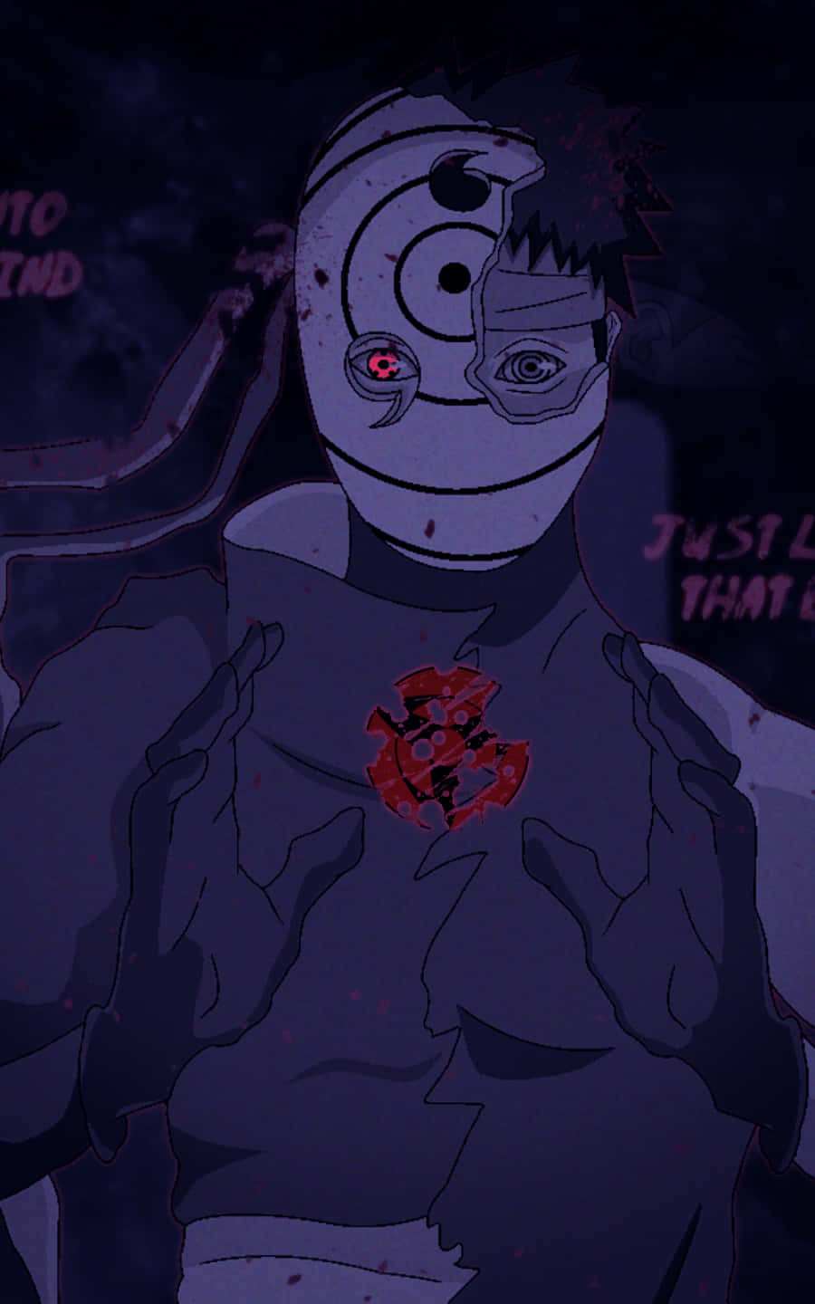 Obito Aesthetic, split face mask, red eye, HD Phone Wallpaper
