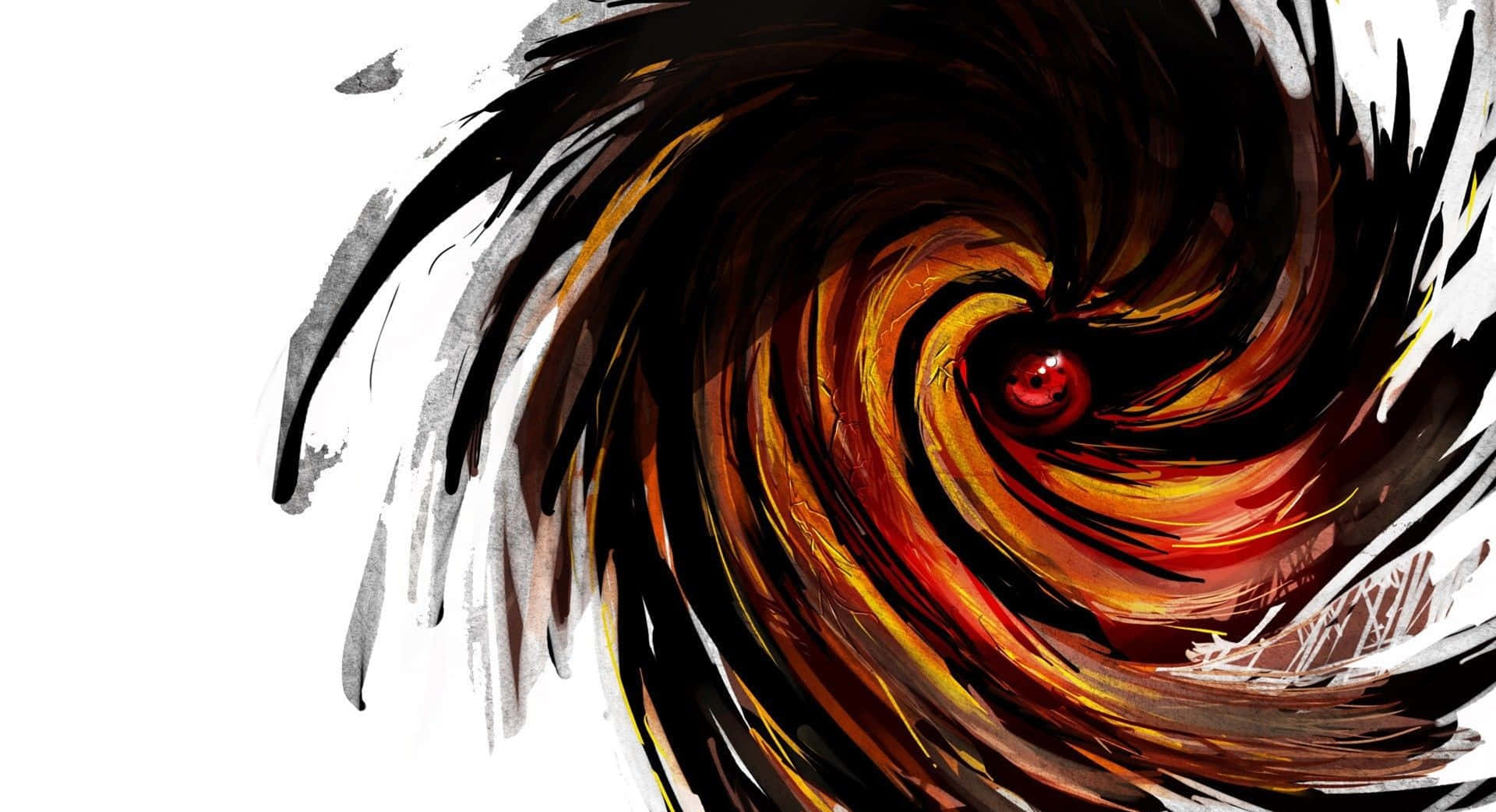 Obito Mask, fiery orange, black, Full HD Desktop Wallpaper