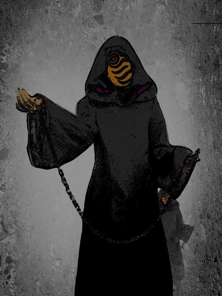 Obito, mask, glowing spiral eye, SD Phone Wallpaper