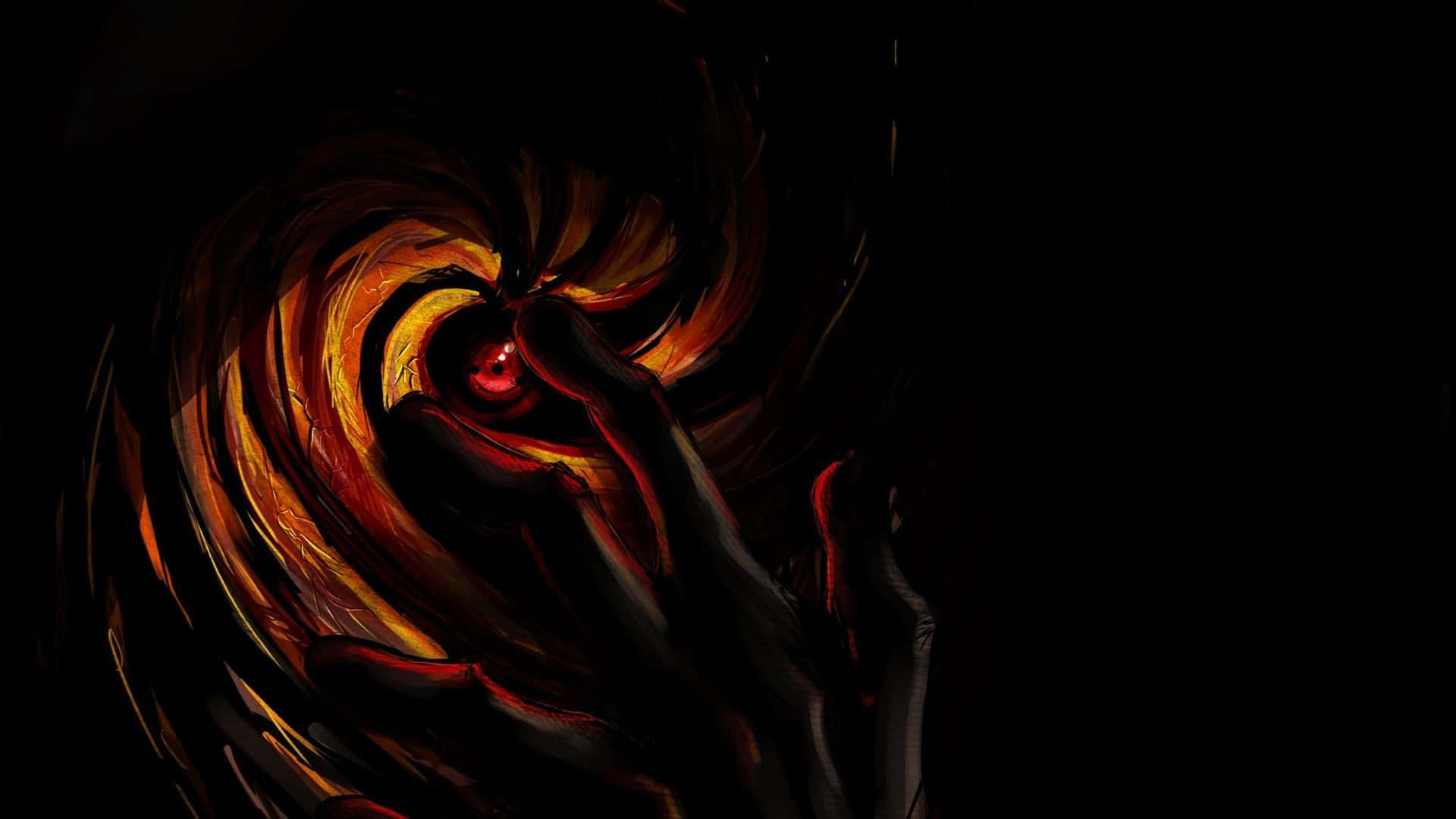 Obito Mask, fiery orange, red energy, Full HD Desktop Wallpaper