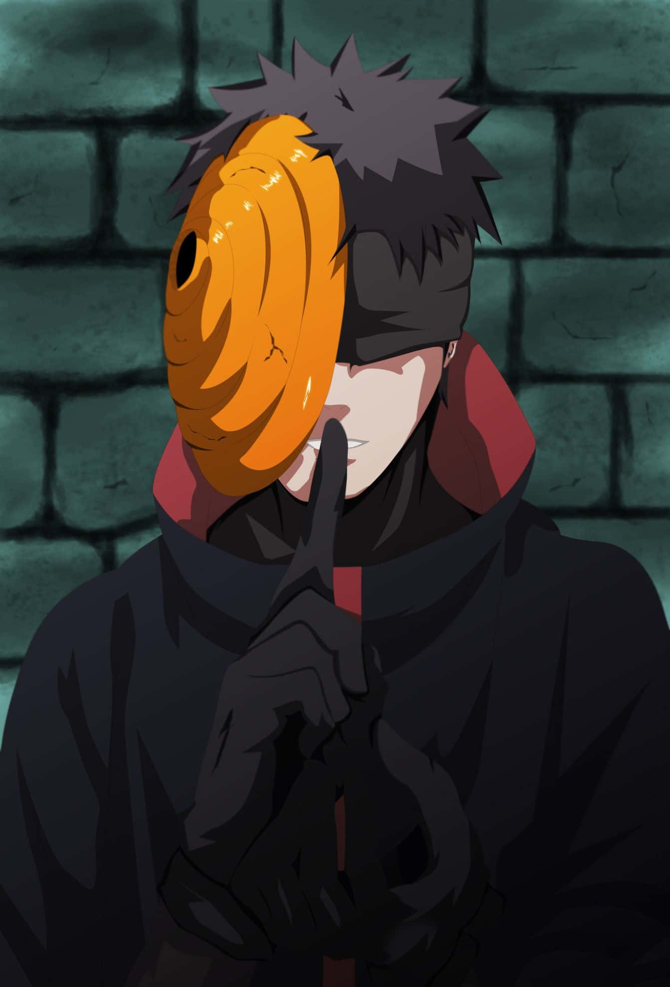 Obito Susanoo, spiky dark hair, orange mask, Full HD Phone Wallpaper