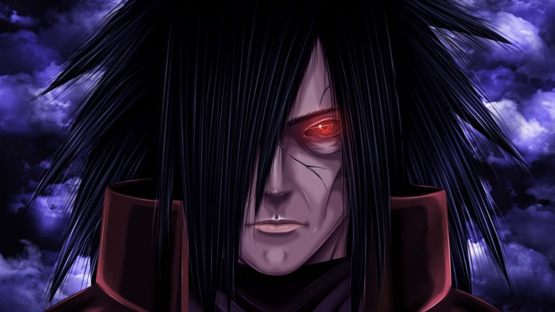 Obito Susanoo, glowing red eyes, black hair, Full HD Desktop Wallpaper