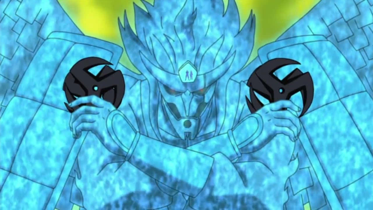 Obito Susanoo, blue animated ninja, spiky hair, HD Desktop Wallpaper