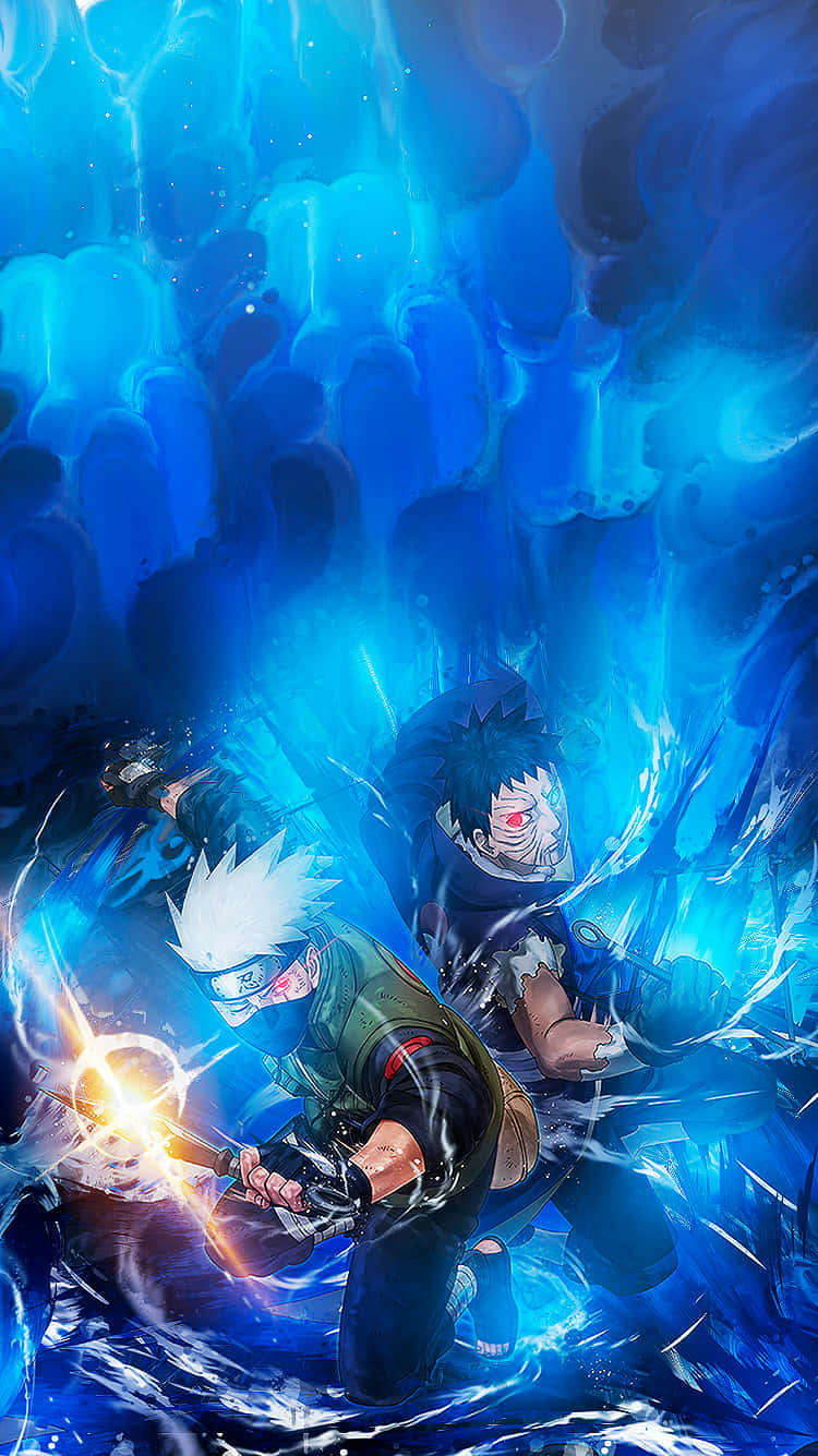 Obito Susanoo, blue energy storm, glowing chakra effects, HD Phone Wallpaper