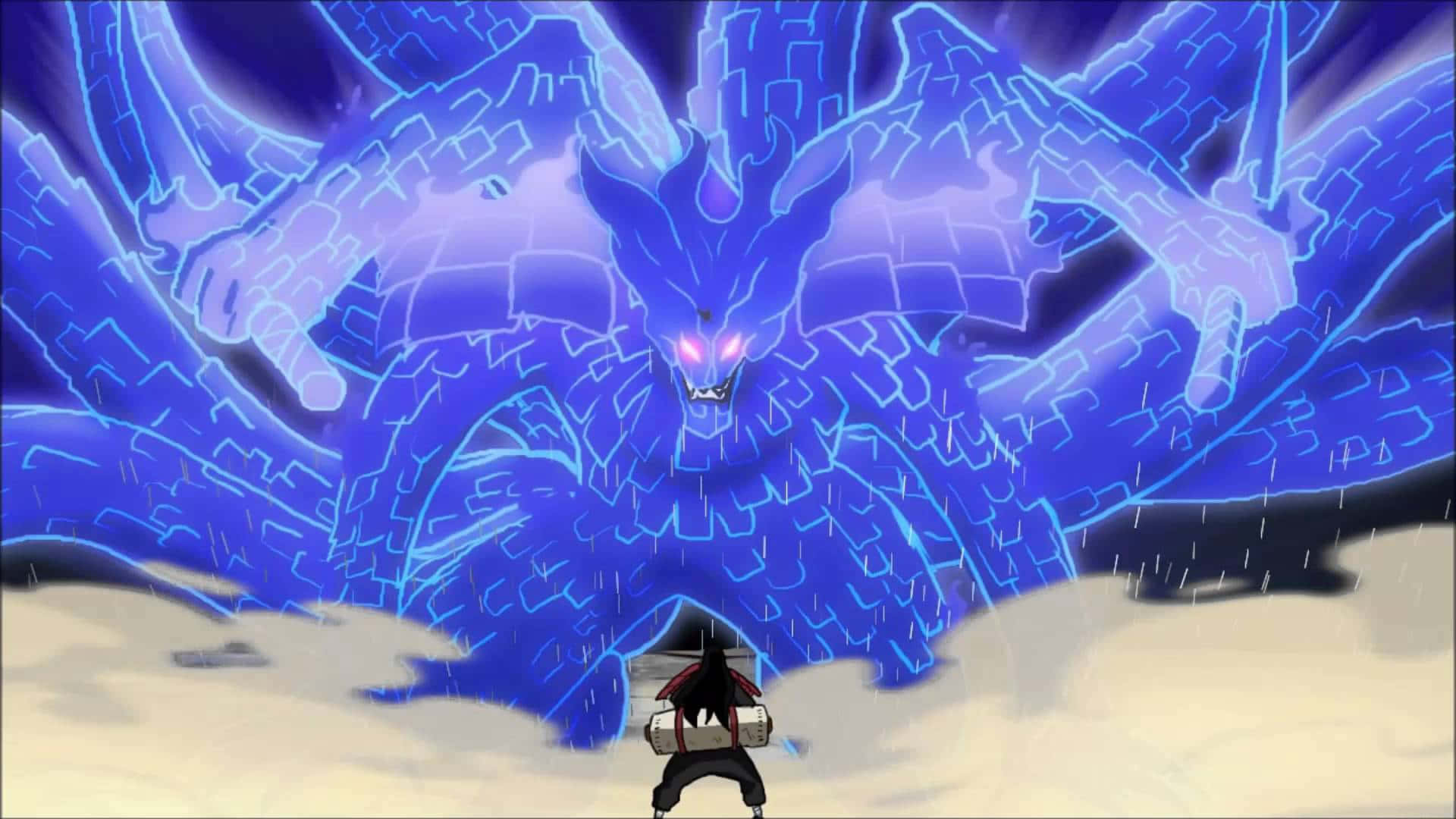 Obito Susanoo, nine-tailed fox, glowing eyes, Full HD Desktop Wallpaper