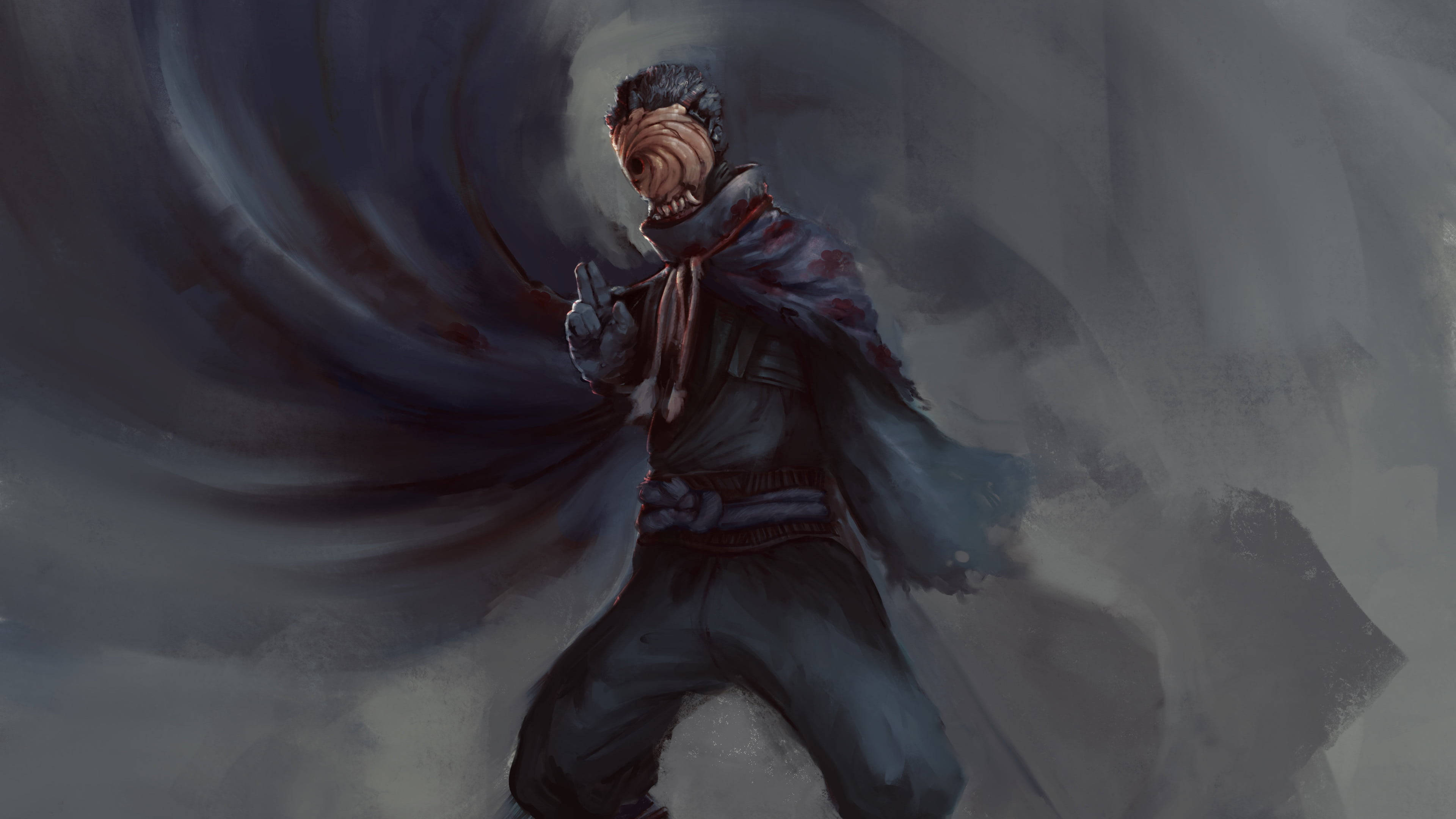 Obito Uchiha, masked warrior, dark cloak, 4K Desktop Wallpaper