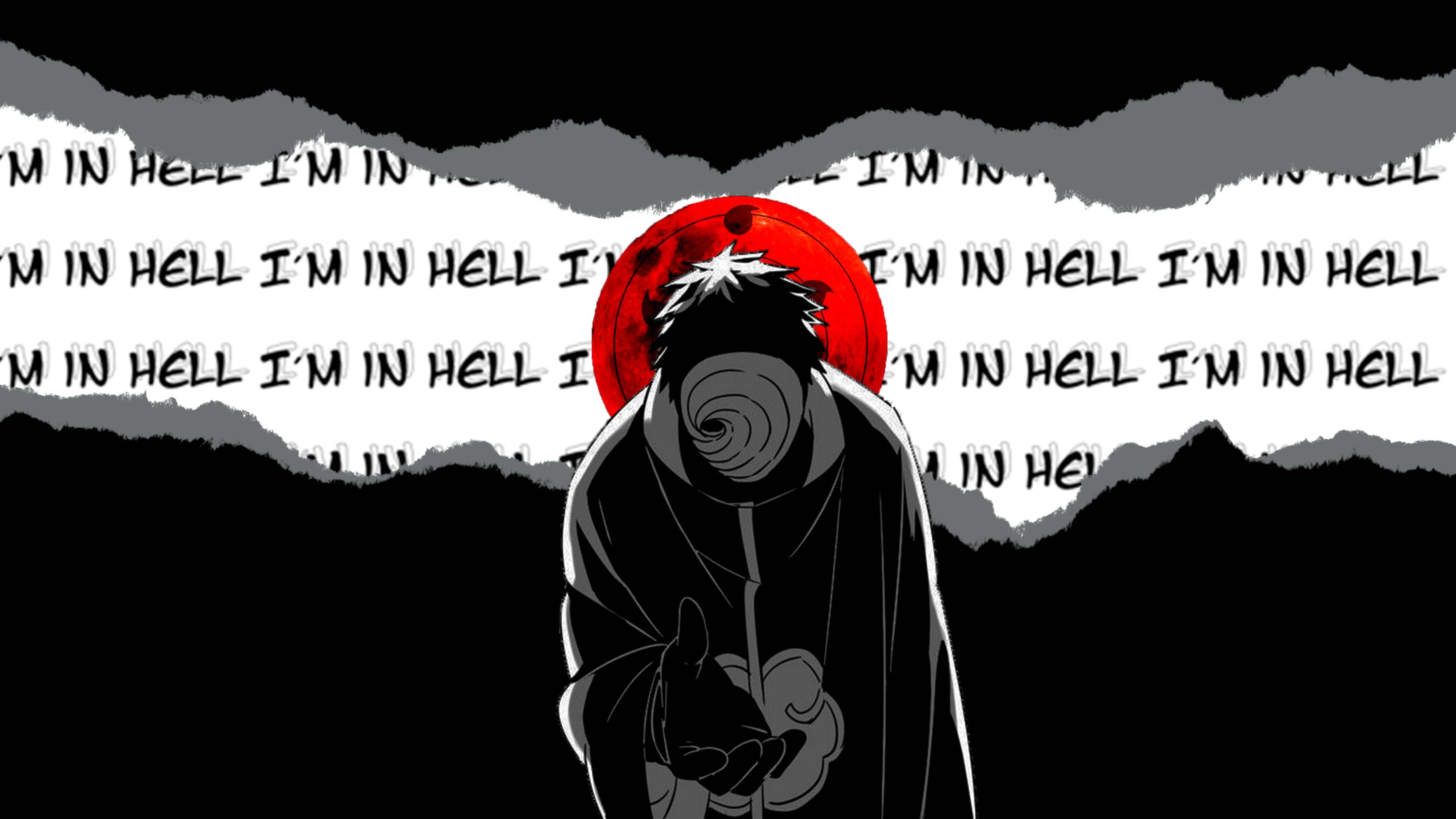 Obito Uchiha, 4K, red moon, 2K Desktop Wallpaper