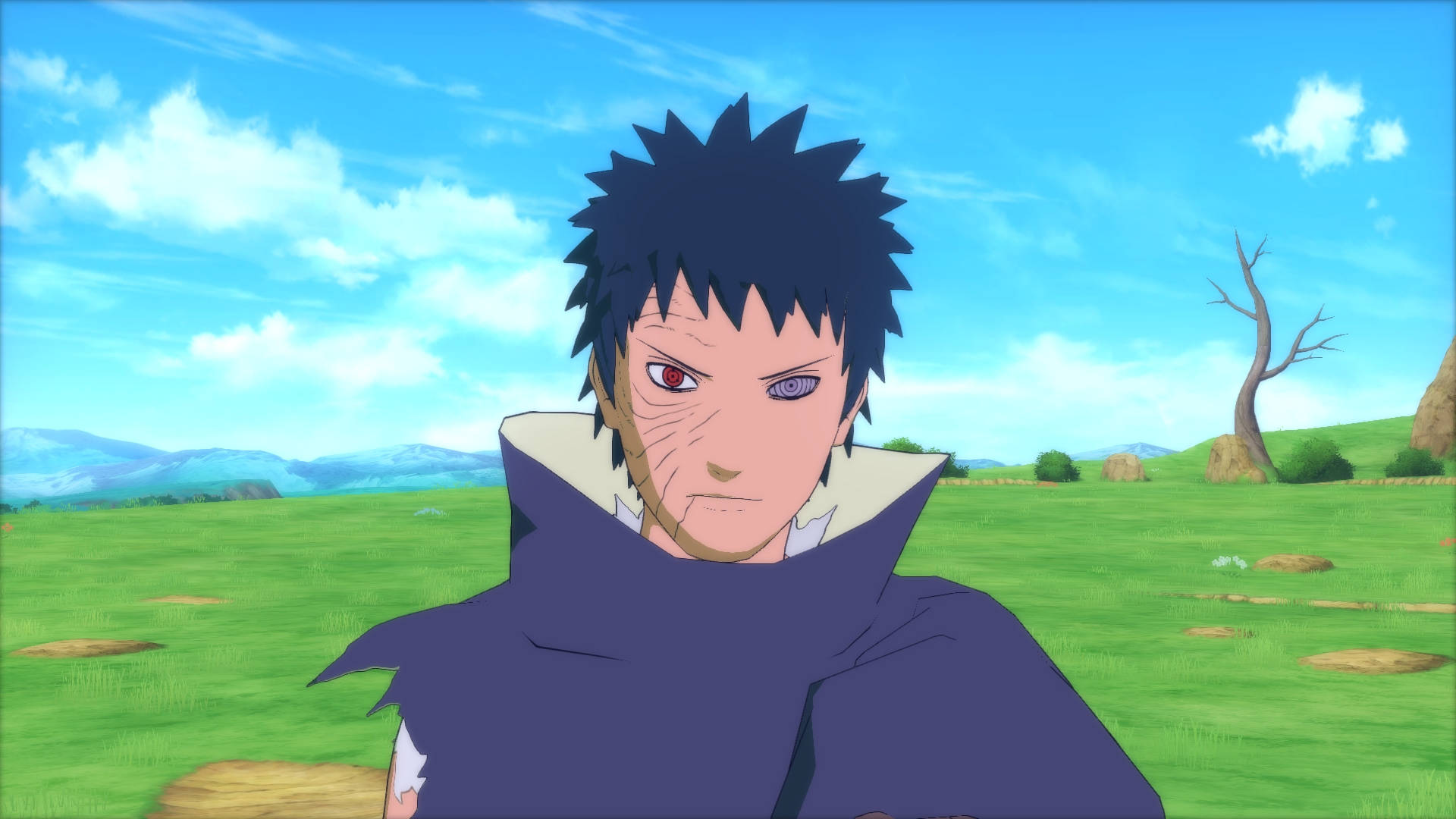 Obito Uchiha, spiky black hair, red eye, Full HD Desktop Wallpaper