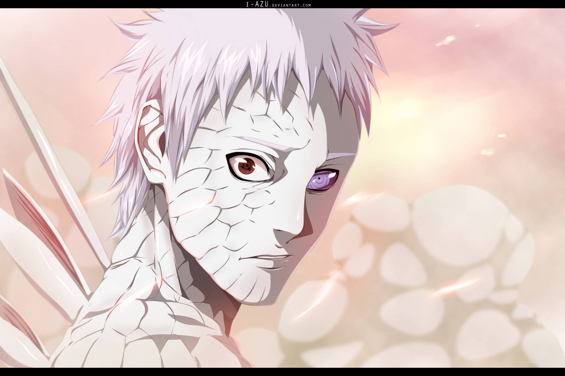 Obito Uchiha, full battle gear, white spiky hair, Full HD Desktop Wallpaper