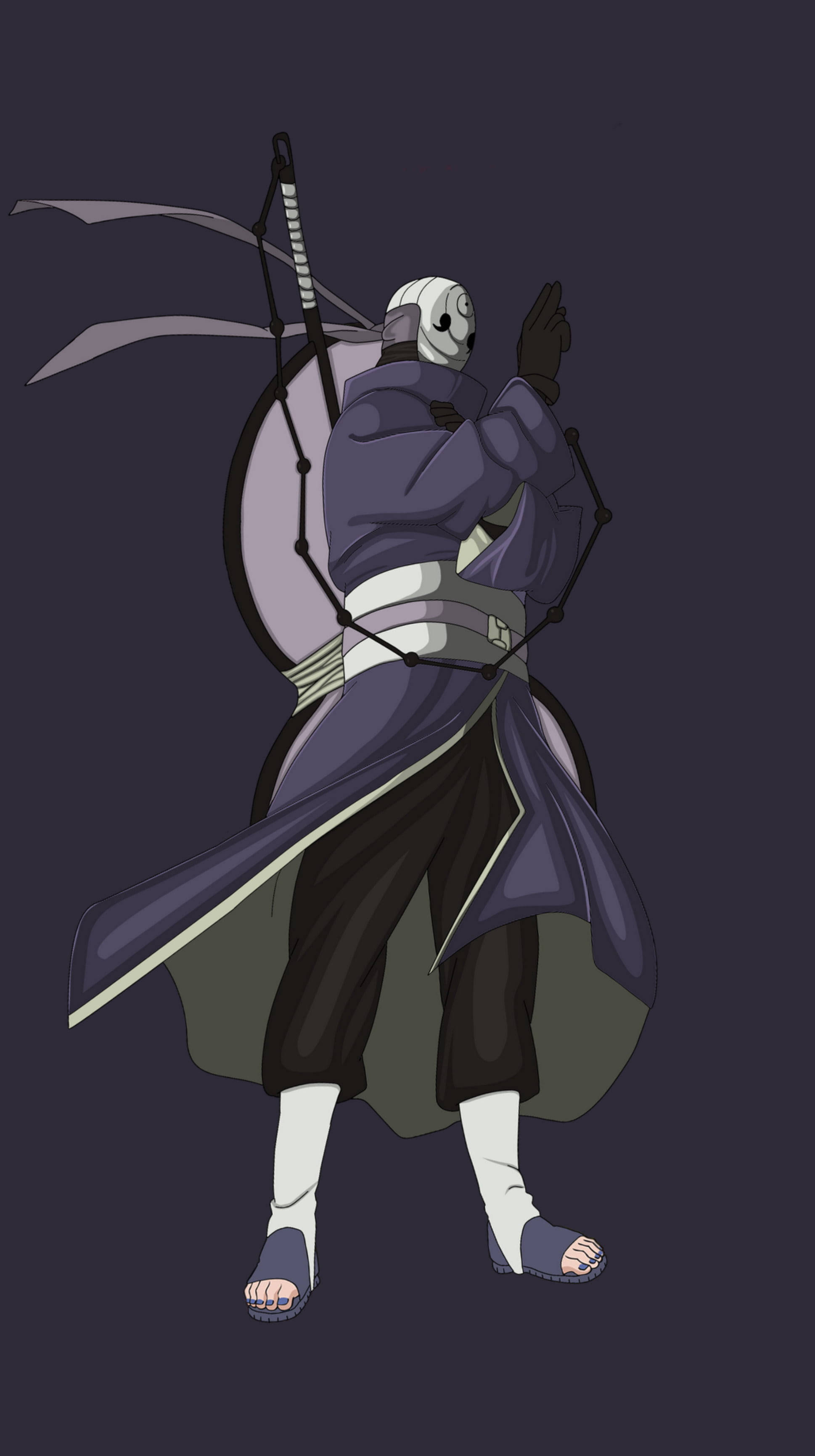 Obito Uchiha, purple cloak, white mask, 2K Phone Wallpaper