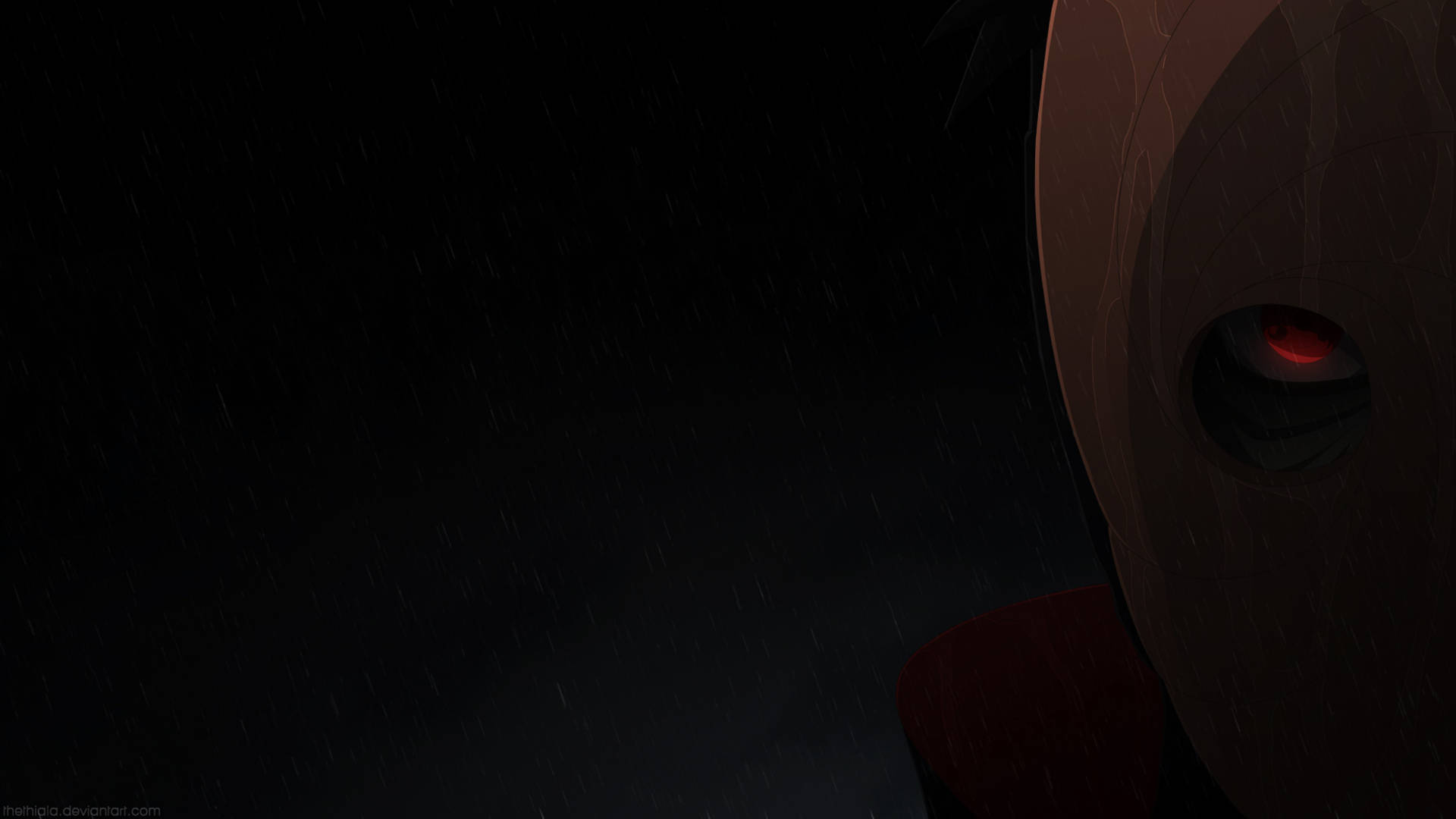 Obito Uchiha, masked, glowing red eye, Full HD Desktop Wallpaper