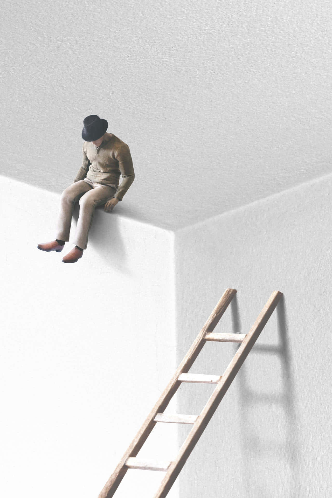 Obscure, white cube, hat, Full HD Phone Wallpaper