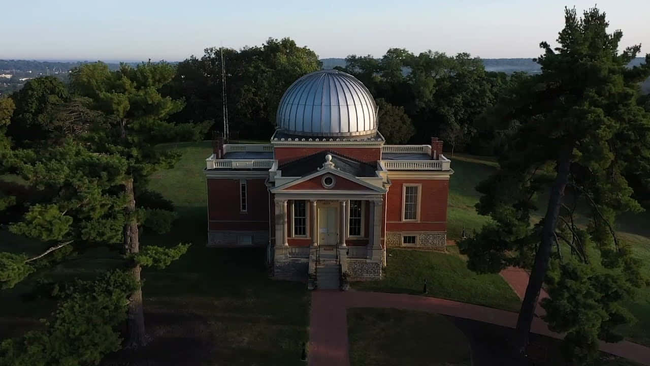 observatory, red brick, silver dome, HD Desktop Wallpaper