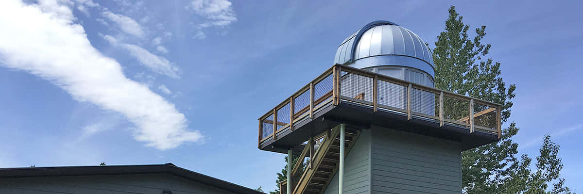 Observatory, silver-domed, wooden deck, SD Desktop Wallpaper