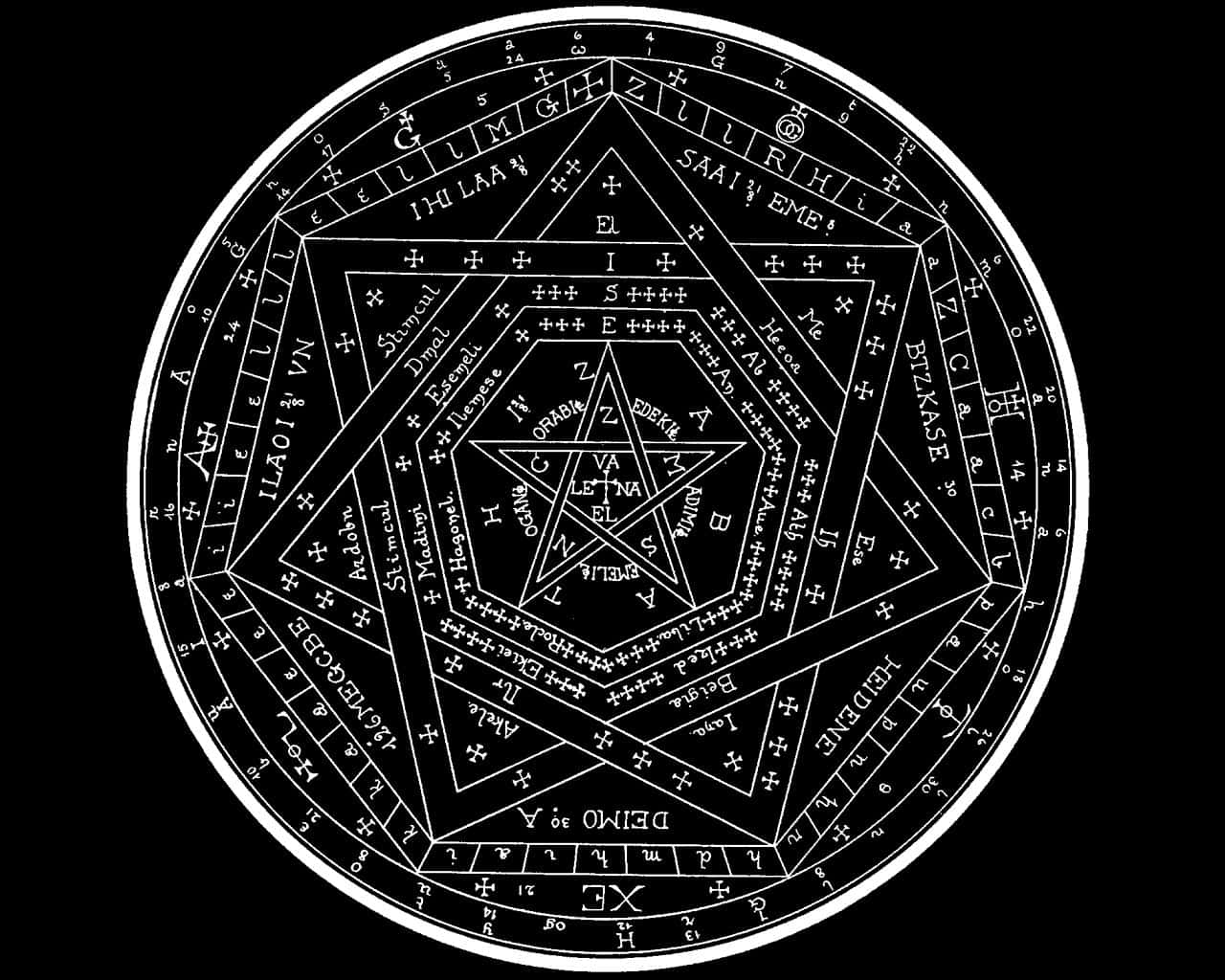 Occult, black and white, occult sigil, HD Desktop Wallpaper