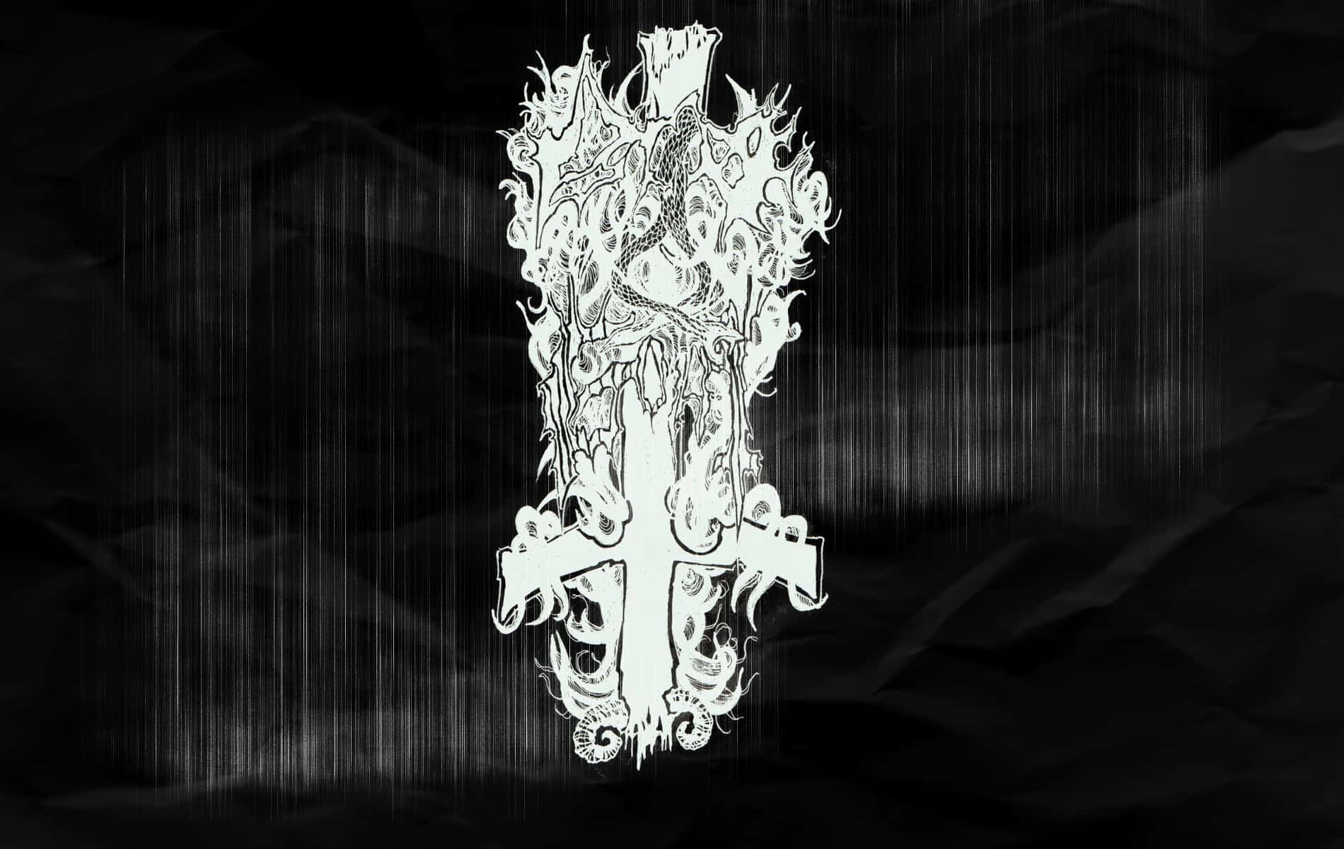 Occult, demonic cross, textured black background, HD Desktop Wallpaper