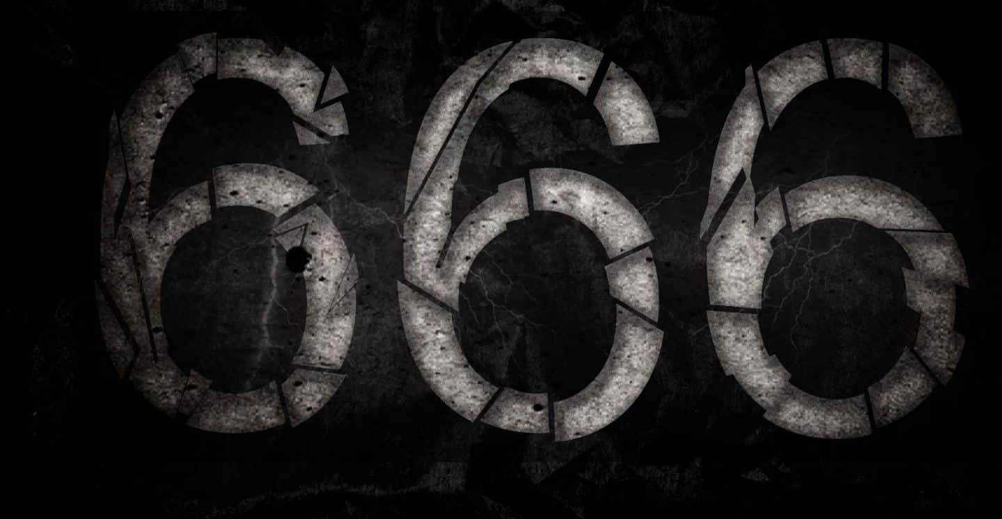 666, cracked, weathered stone, HD Desktop Wallpaper