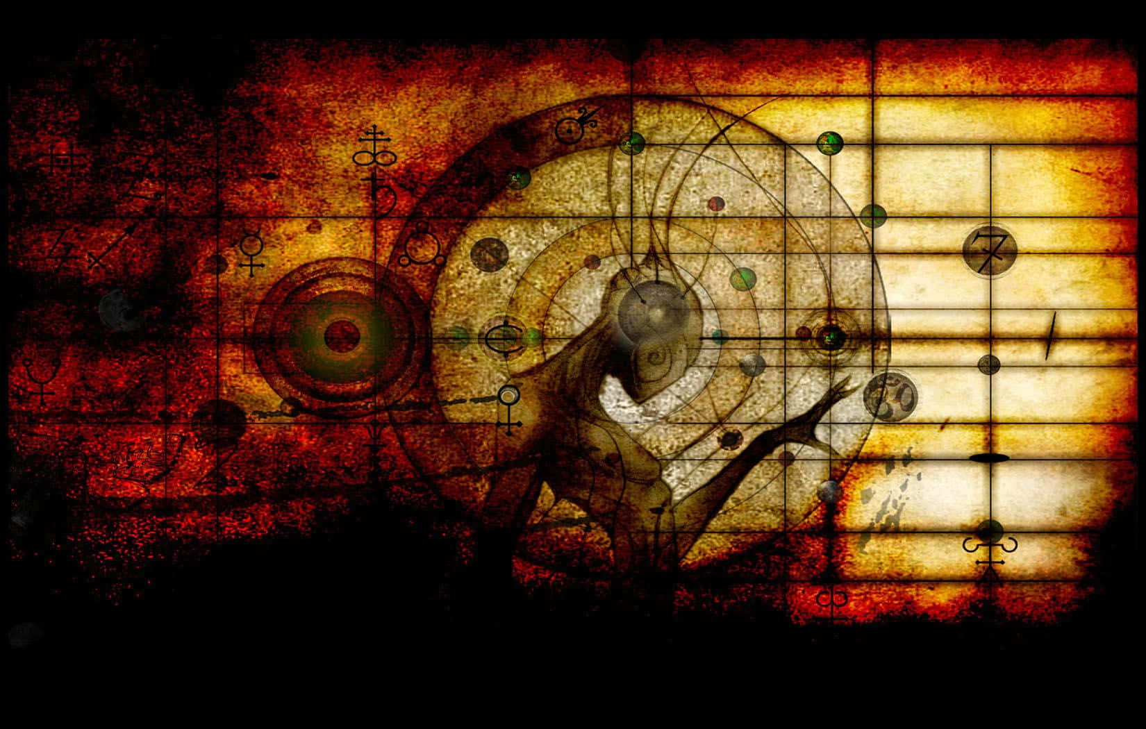 occult, spiral figure, occult symbols, HD Desktop Wallpaper