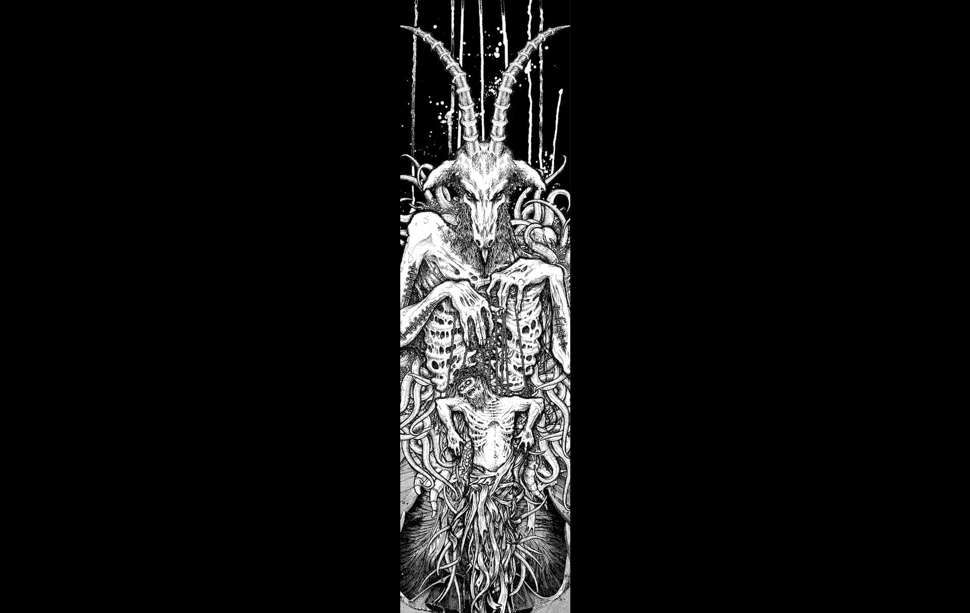 Occult, horned, skeletal entity, HD Desktop Wallpaper