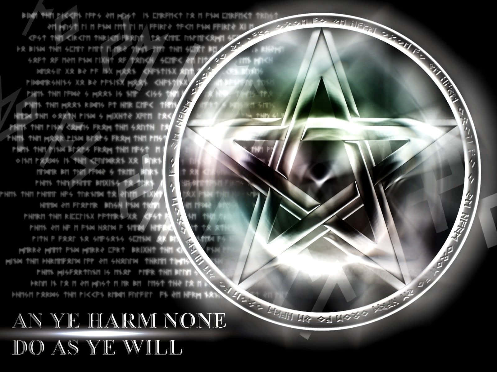 occult, magical forest night, glowing metallic pentagram, HD Desktop Wallpaper
