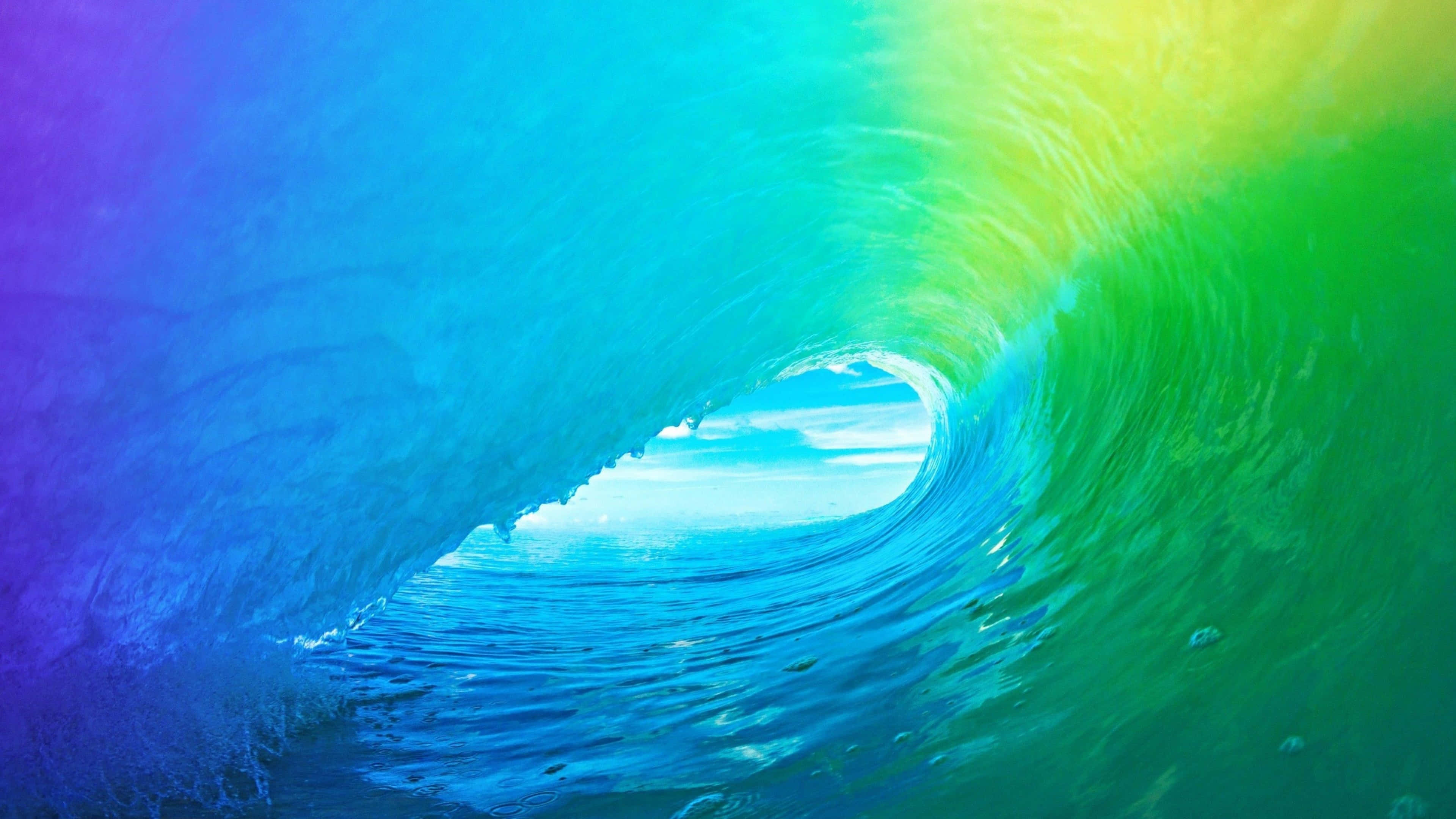 Ocean 4K iPad, rainbow-colored ocean wave, perfect tube, 4K Desktop Wallpaper