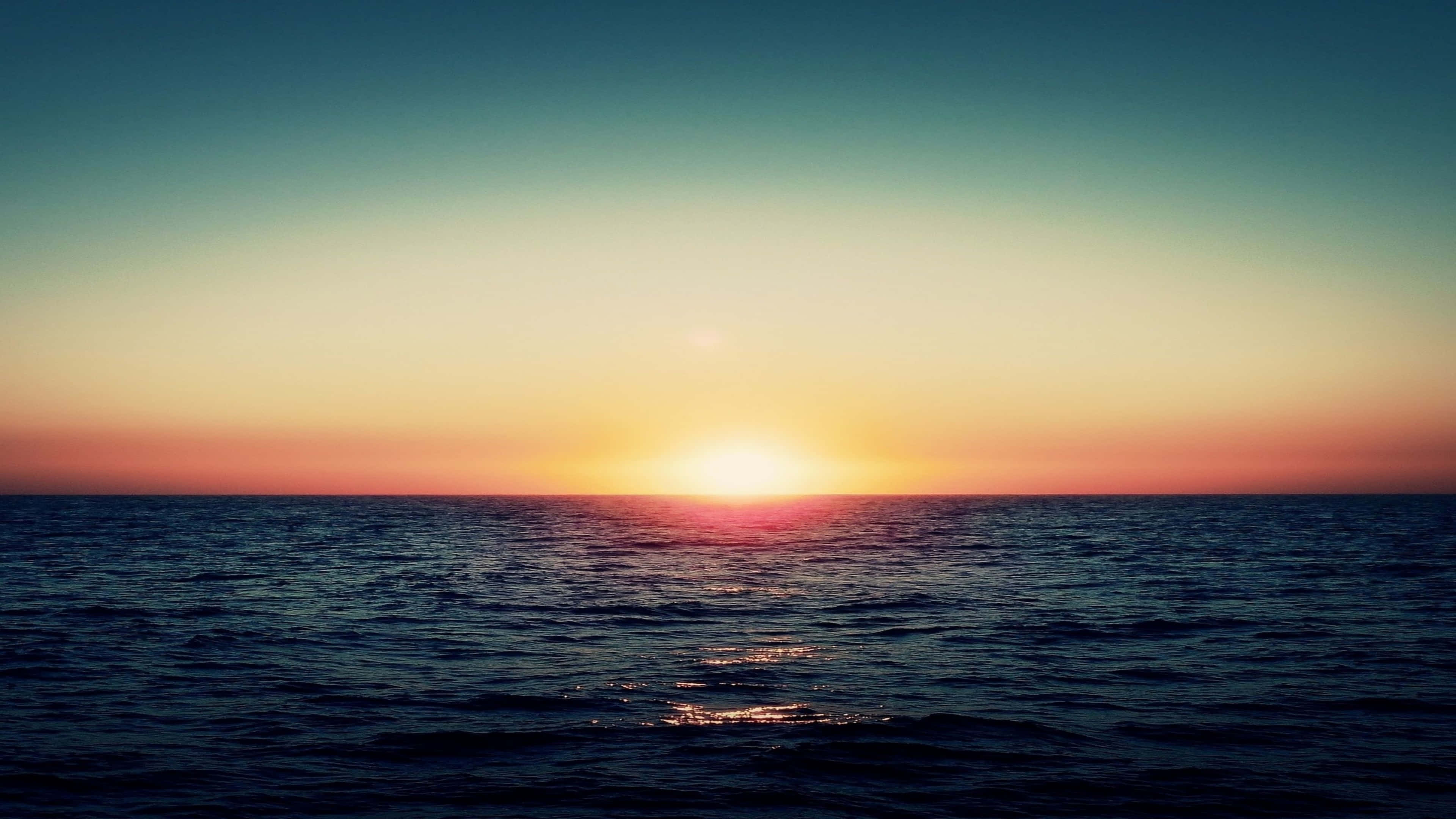 Ocean 4K iPad, Sunset, calm ocean, 4K Desktop Wallpaper