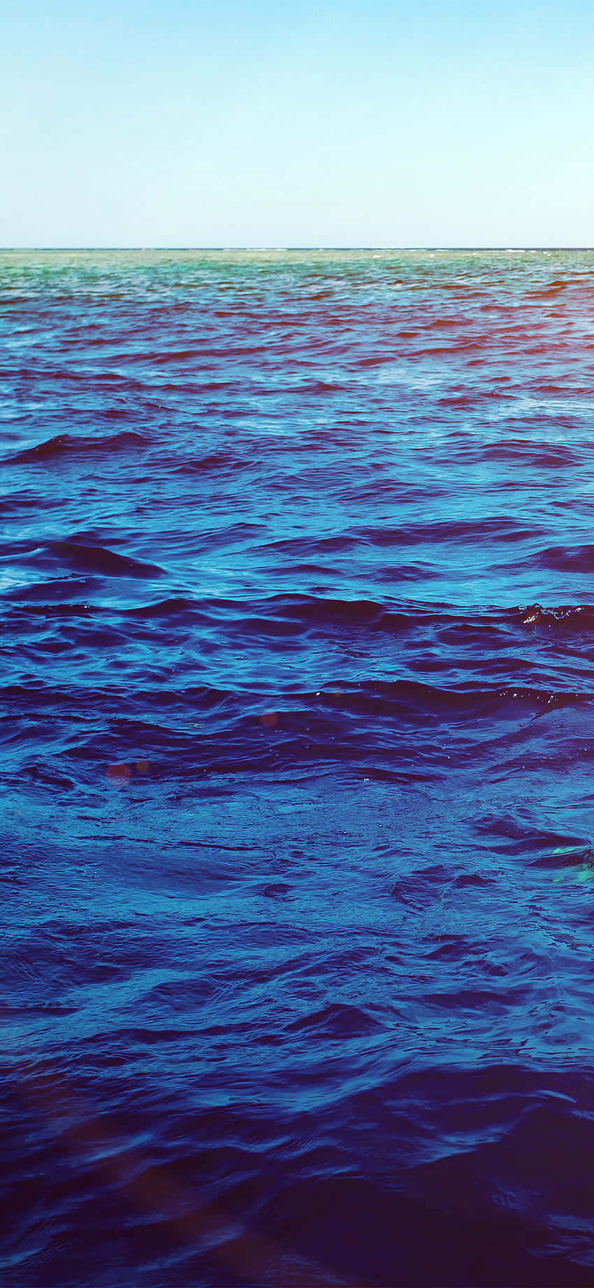 ocean, vast ocean waves, clear sky, HD Phone Wallpaper