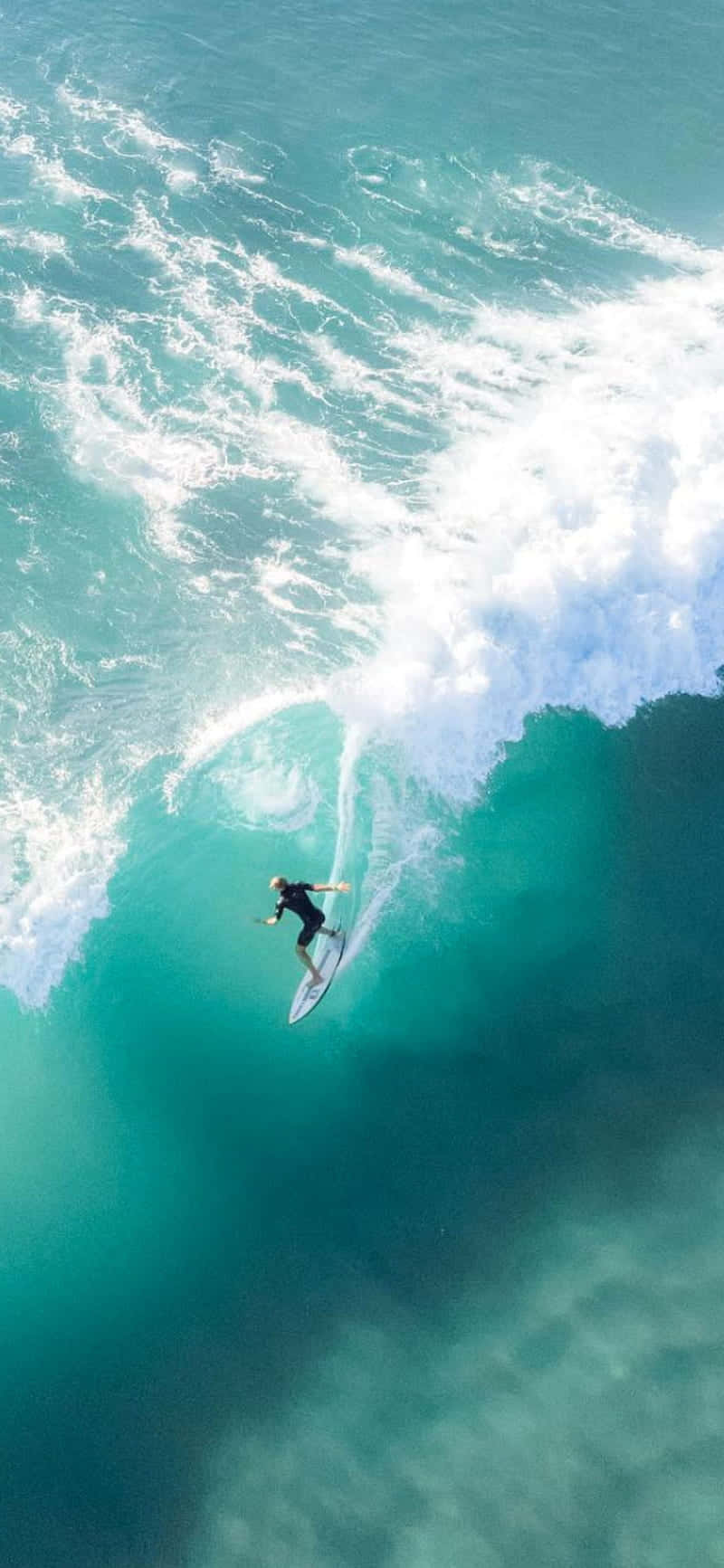 Ocean Aesthetic Phone, turquoise wave, white foam, HD Phone Wallpaper
