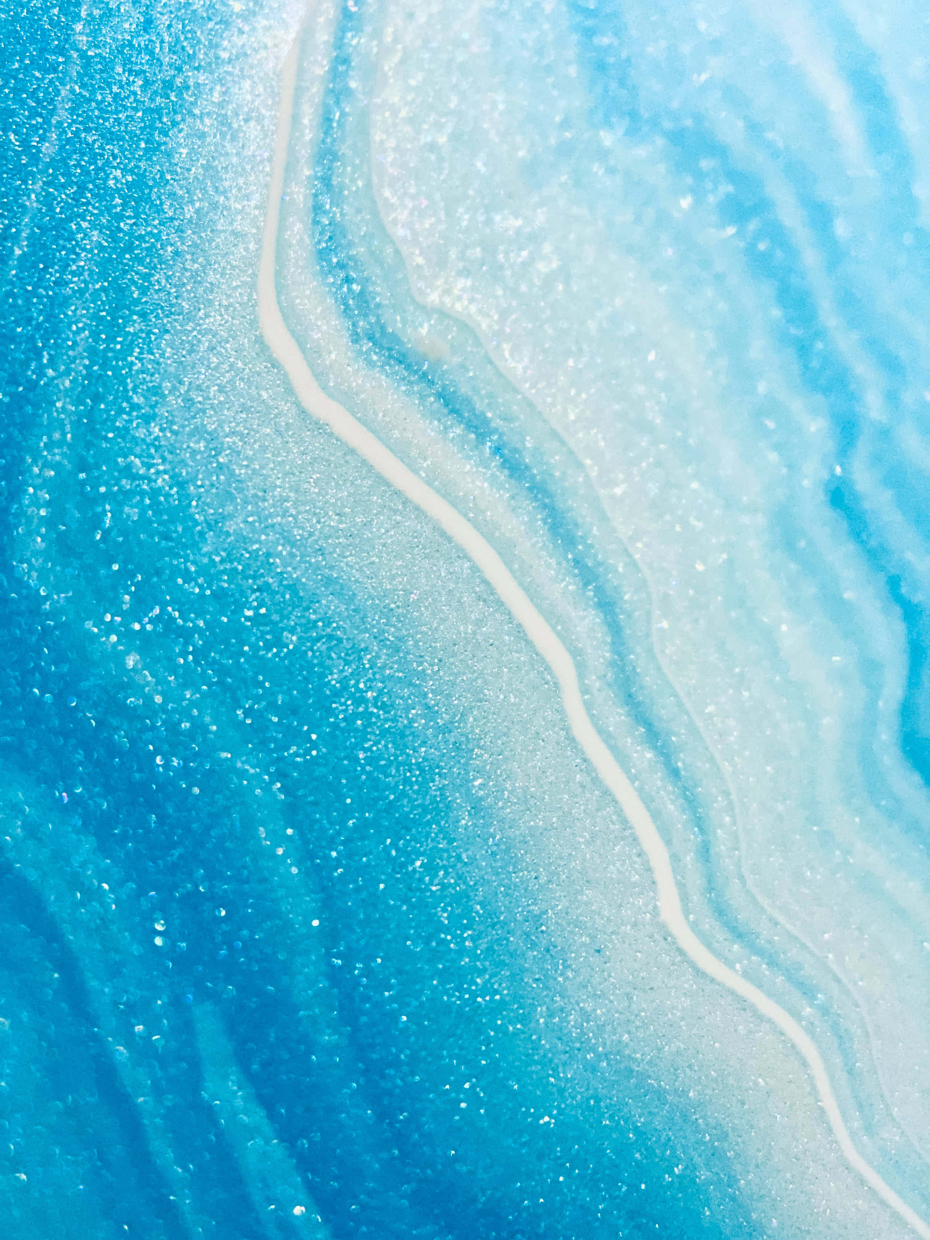 blue and white agate stone, glittering sparkles, flowing curved patterns, 4K Phone Wallpaper