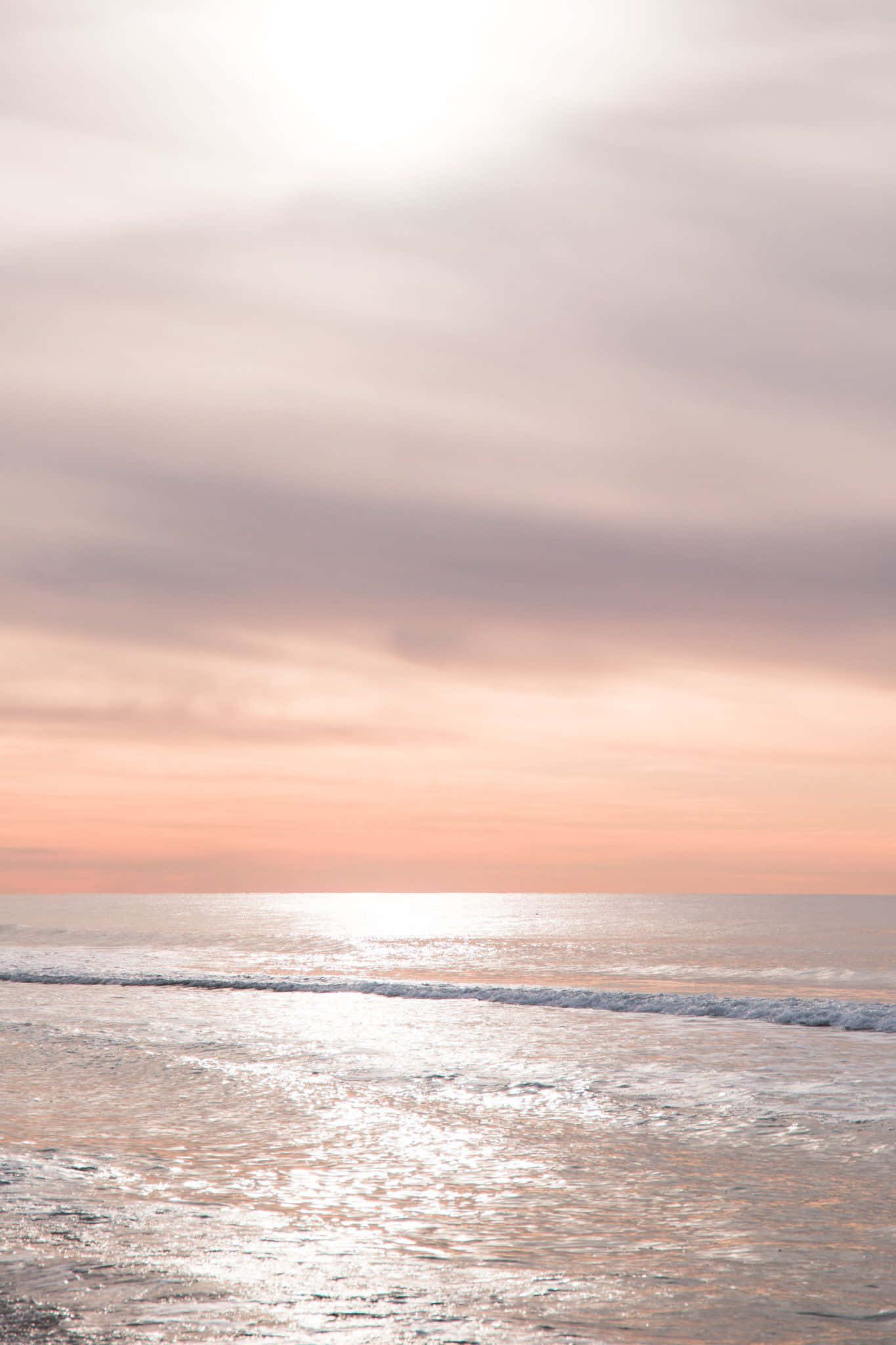 Ocean Aesthetic Phone, soft pink, peach sunset, Full HD Phone Wallpaper