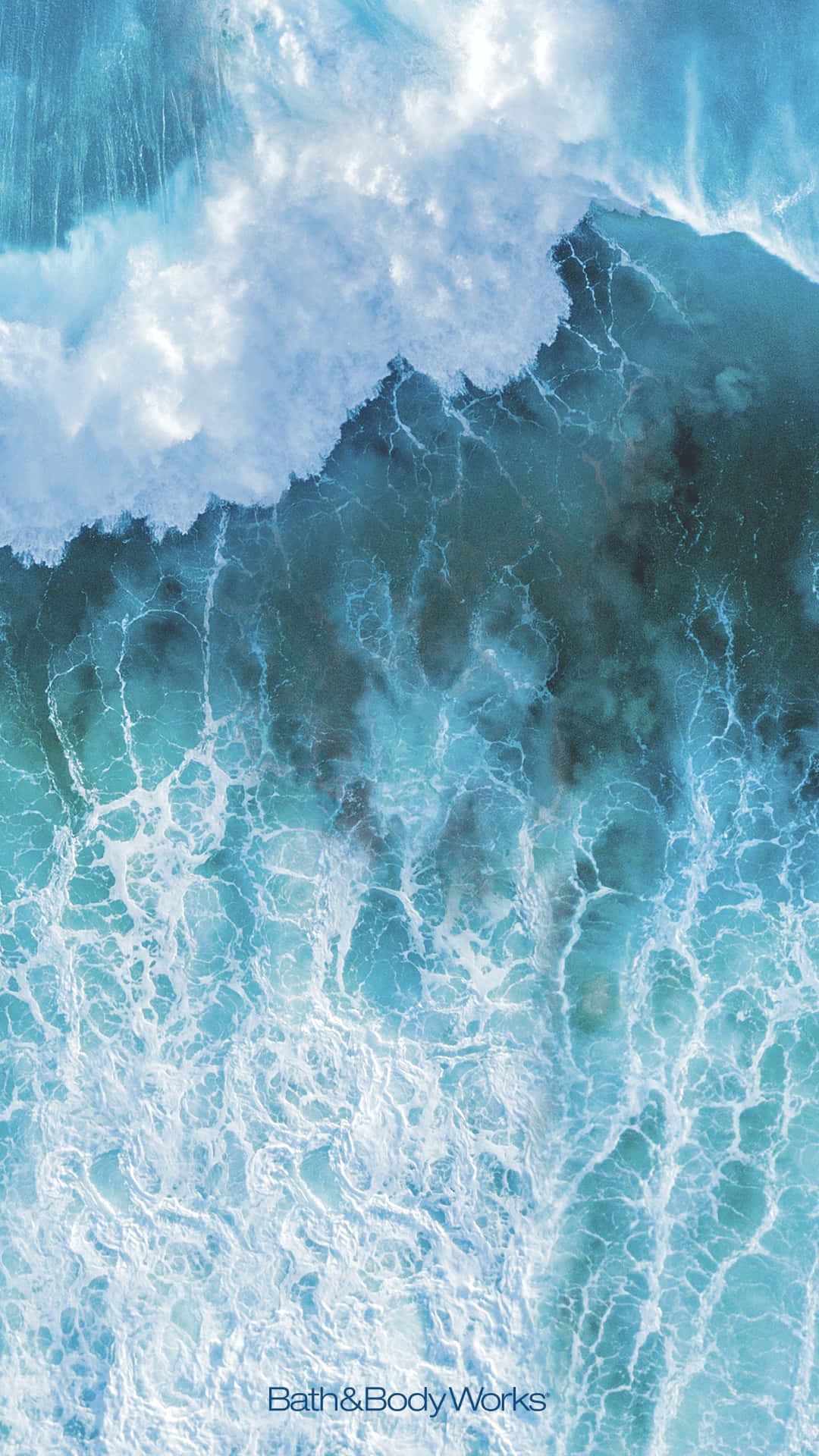 ocean aesthetic phone, turquoise ocean wave, frothy white foam, Full HD Phone Wallpaper