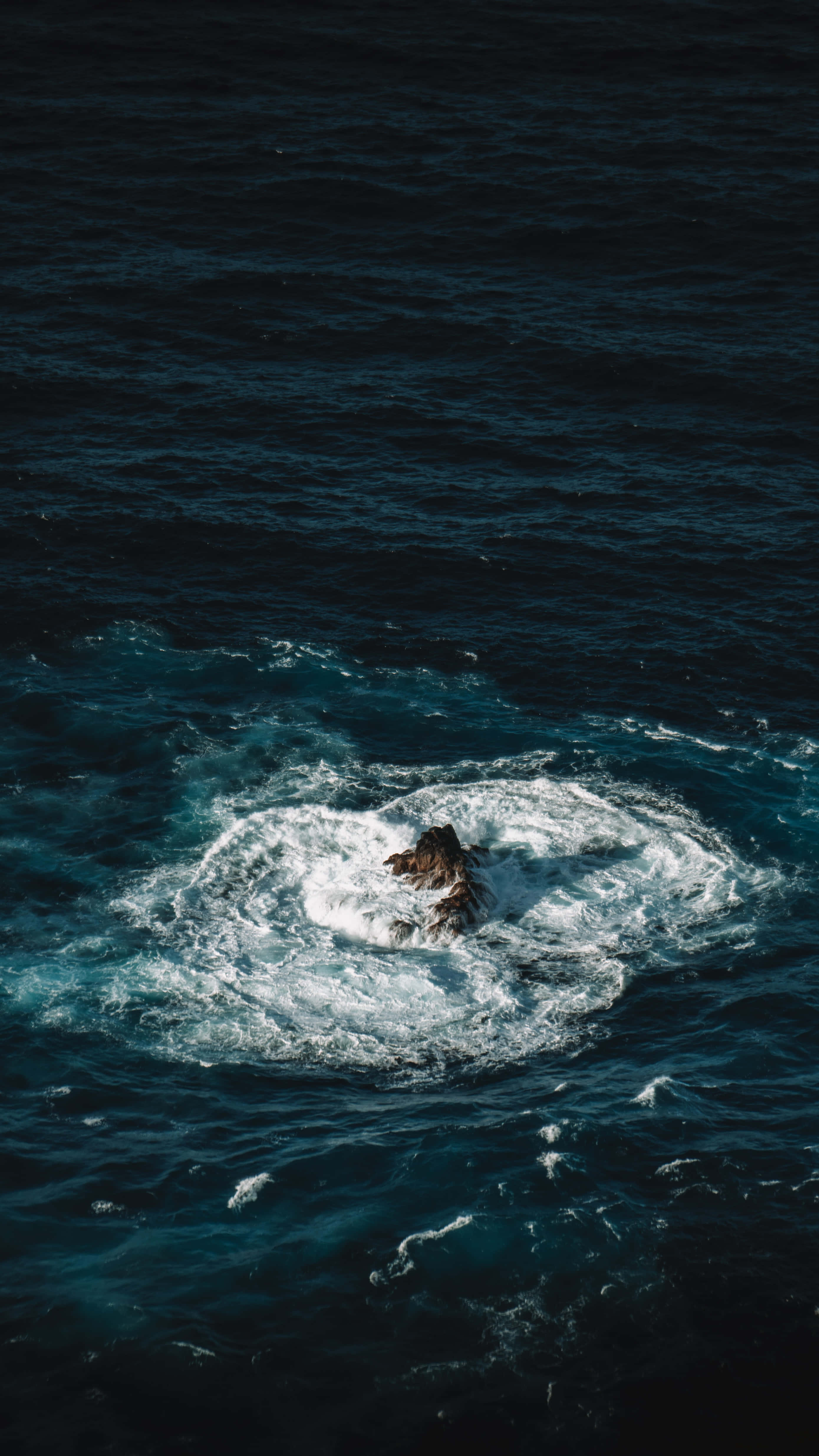 ocean aesthetic phone, rocky outcrop, deep blue ocean waters, 4K Phone Wallpaper