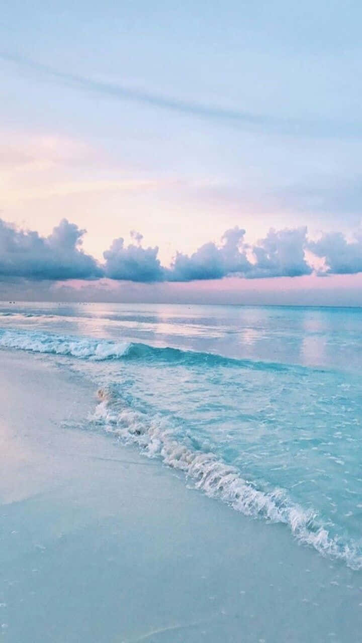 serene beach aesthetic phone, pastel waves, tranquil sandy shore, HD Phone Wallpaper