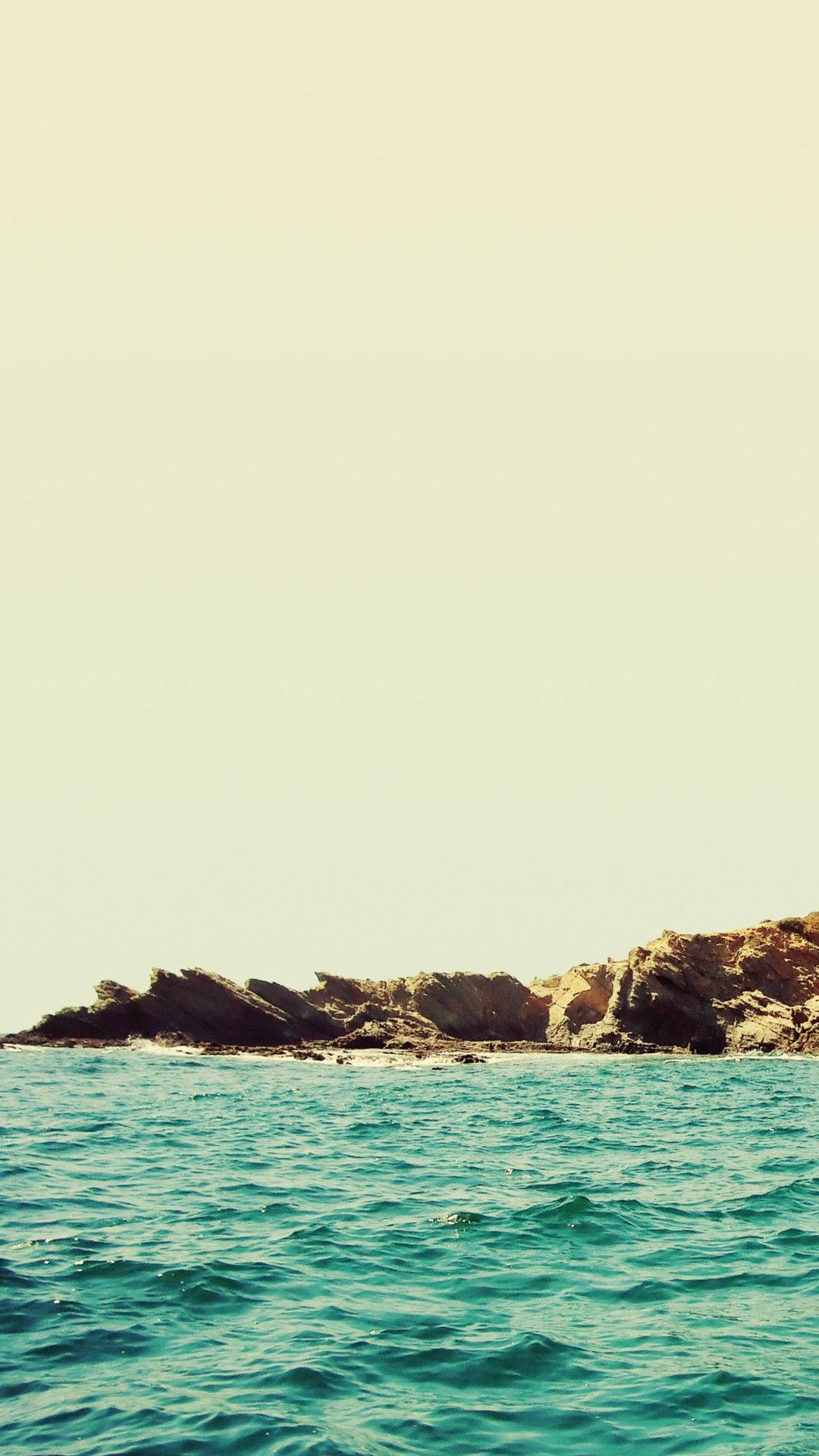Island Amazing Phone, Turquoise ocean waves, rugged brown cliffs, Full HD Phone Wallpaper
