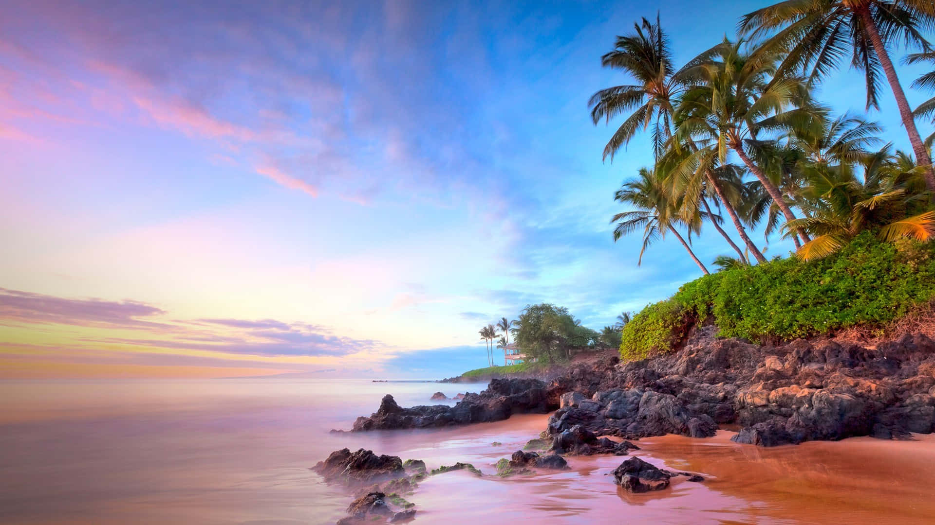 Ocean Beach, Sunset, tropical beach, Full HD Desktop Wallpaper