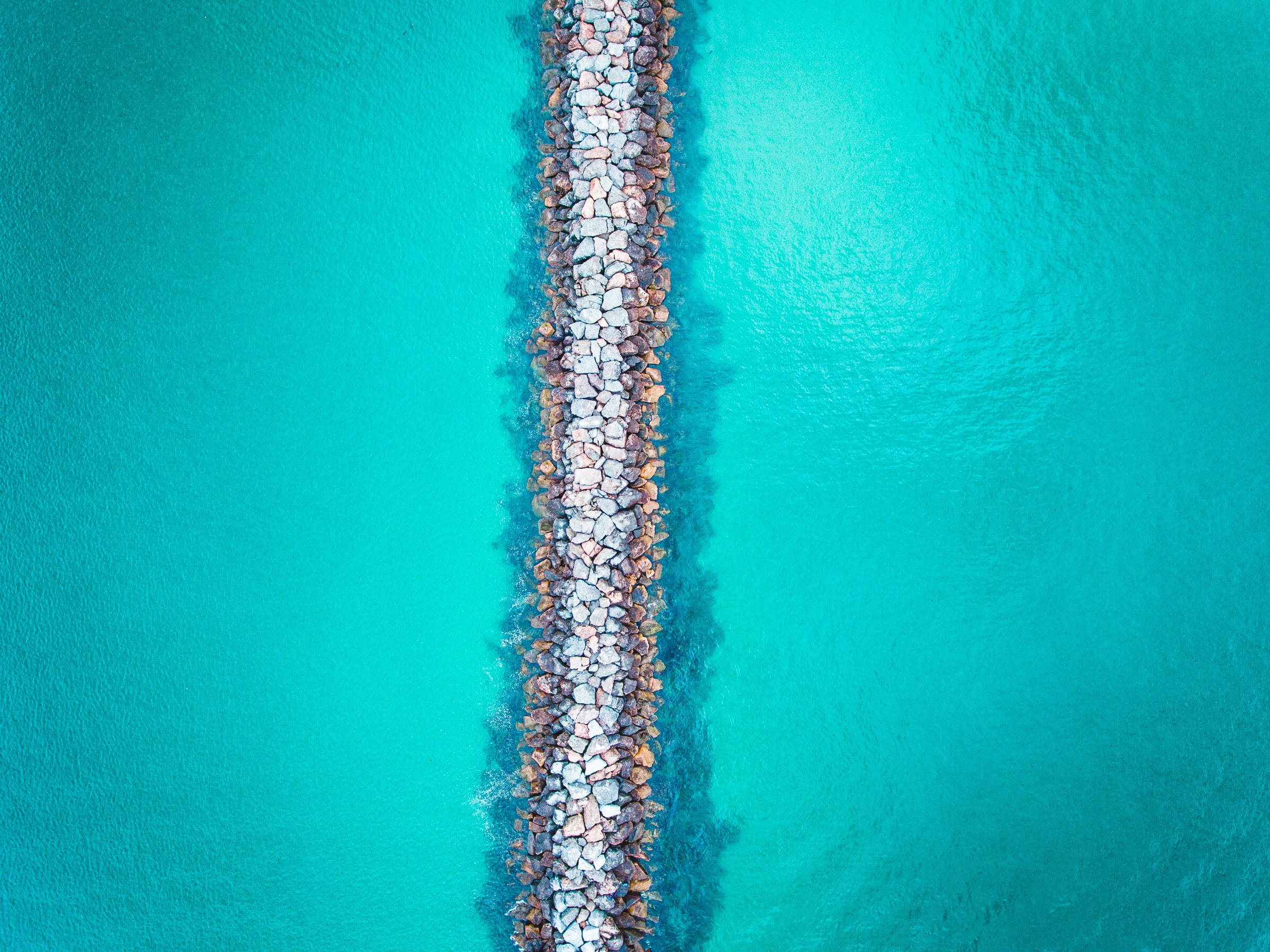 stone walkway, ocean blue waters, vibrant turquoise ocean waters, Full HD Desktop Wallpaper