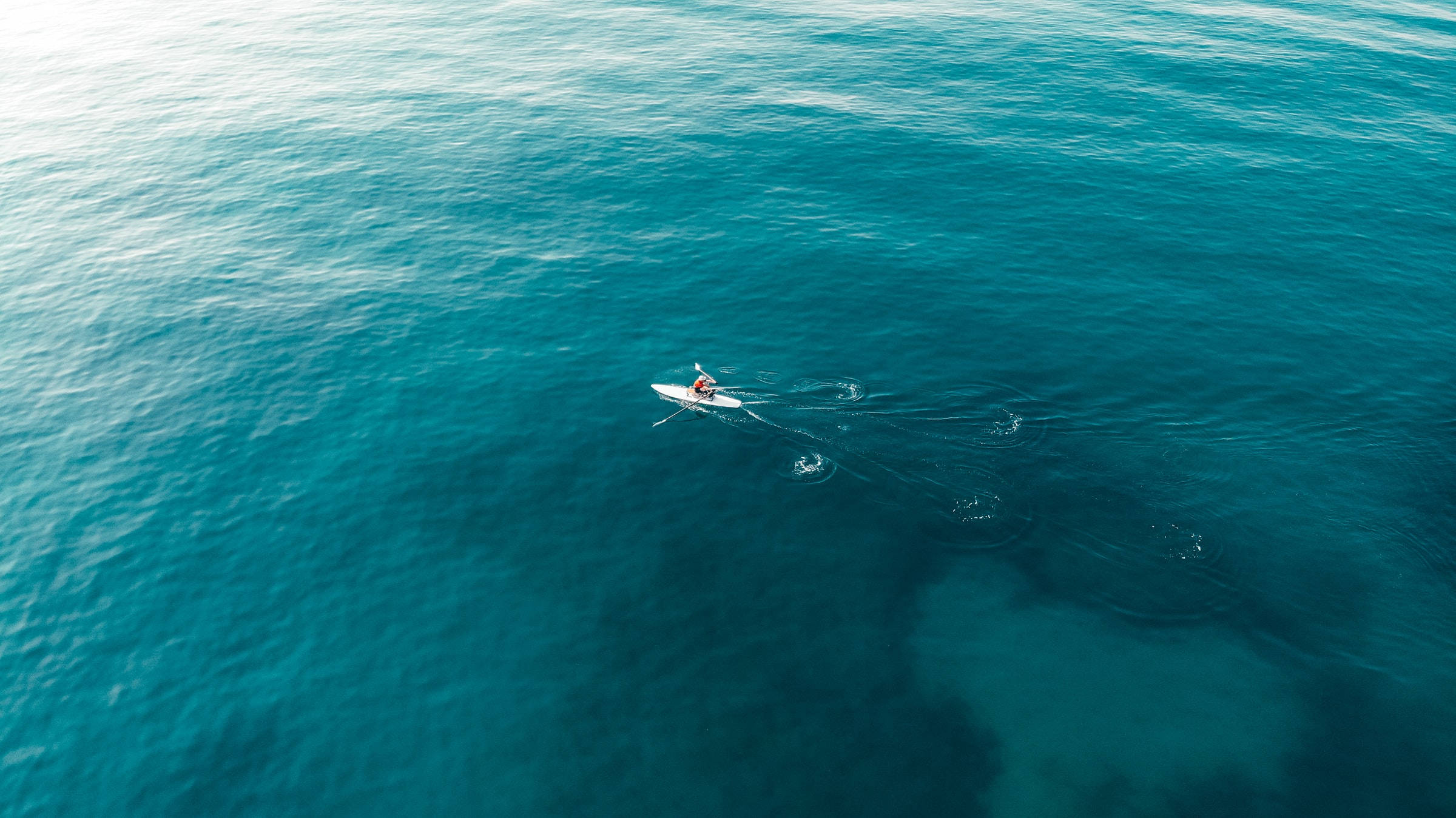 boat, vast ocean blue waters, turquoise waters, Full HD Desktop Wallpaper
