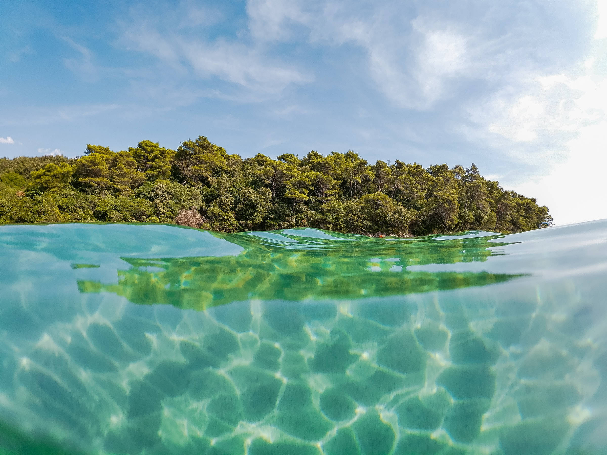 Ocean Blue, turquoise water, sunlit ripples, Full HD Desktop Wallpaper