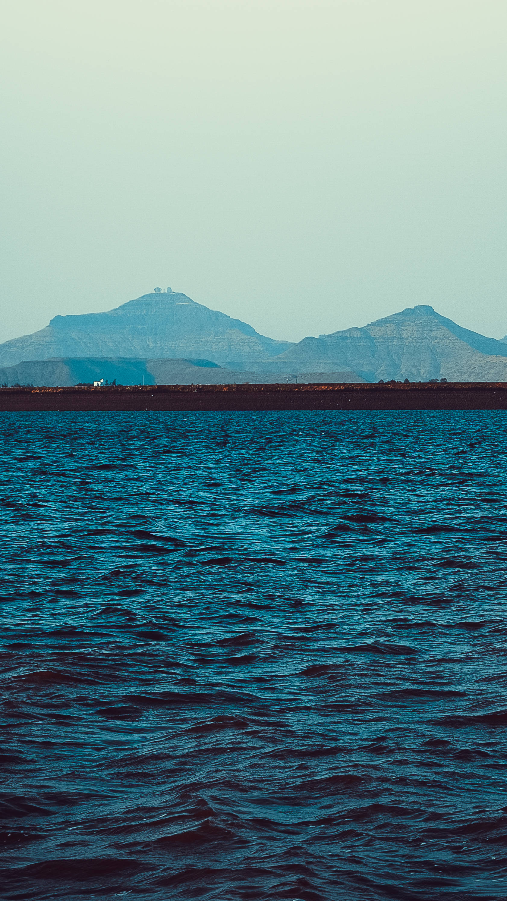 Mountain And Sea, iPhone Stock, blue water surface, 2K Phone Wallpaper