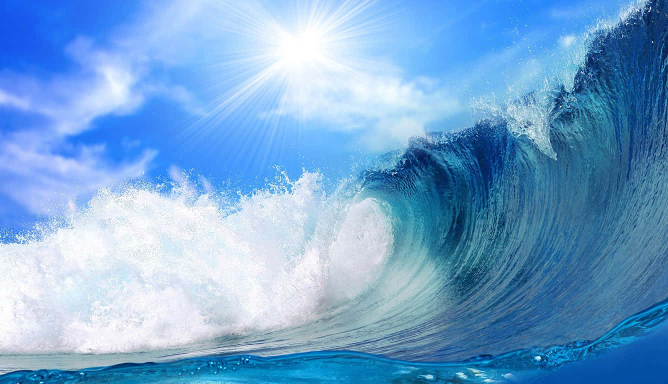 Pretty Ocean, turquoise ocean, bright sun, HD Desktop Wallpaper