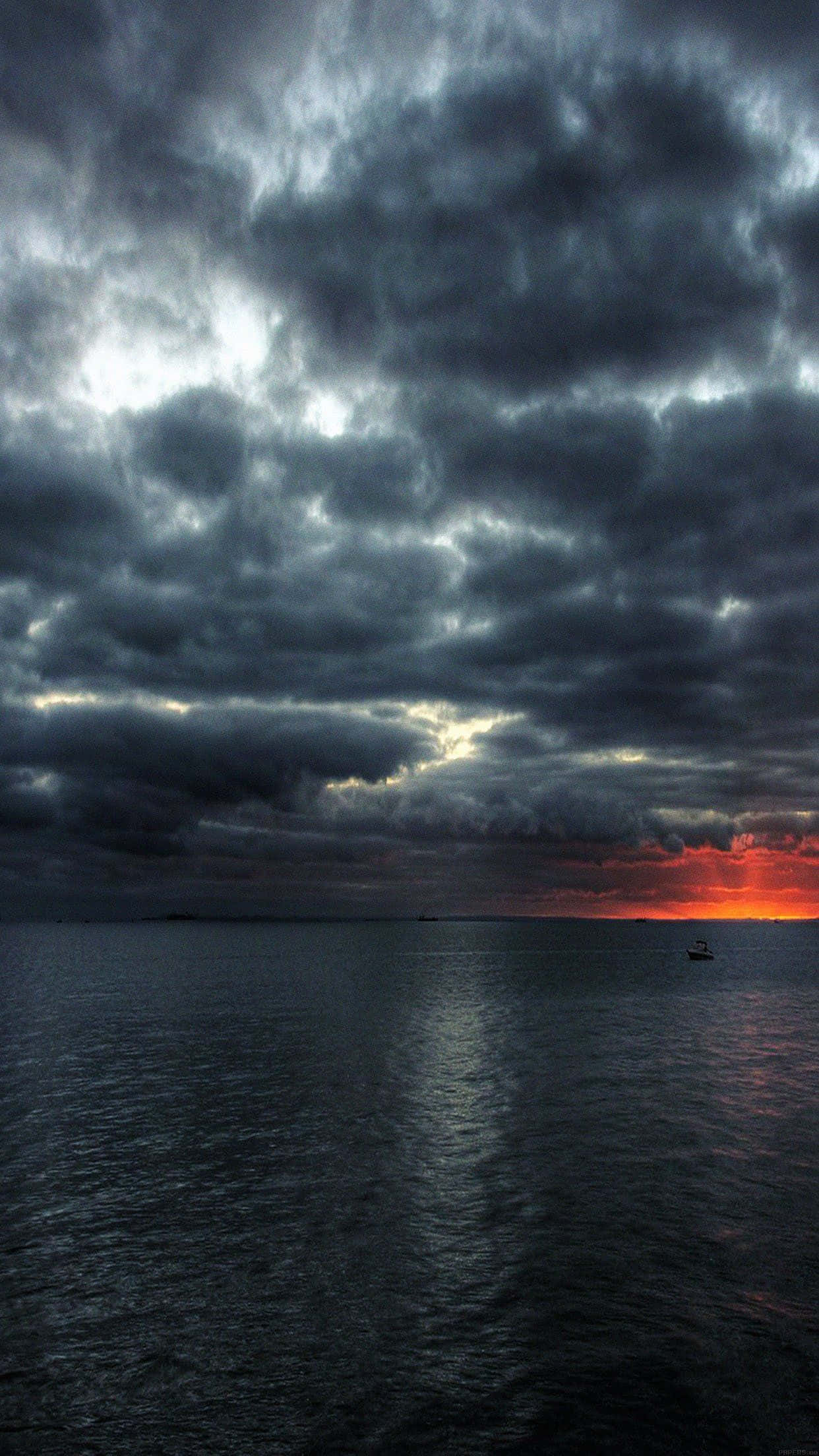 Ocean Storm, boat, dark sea, Full HD Phone Wallpaper