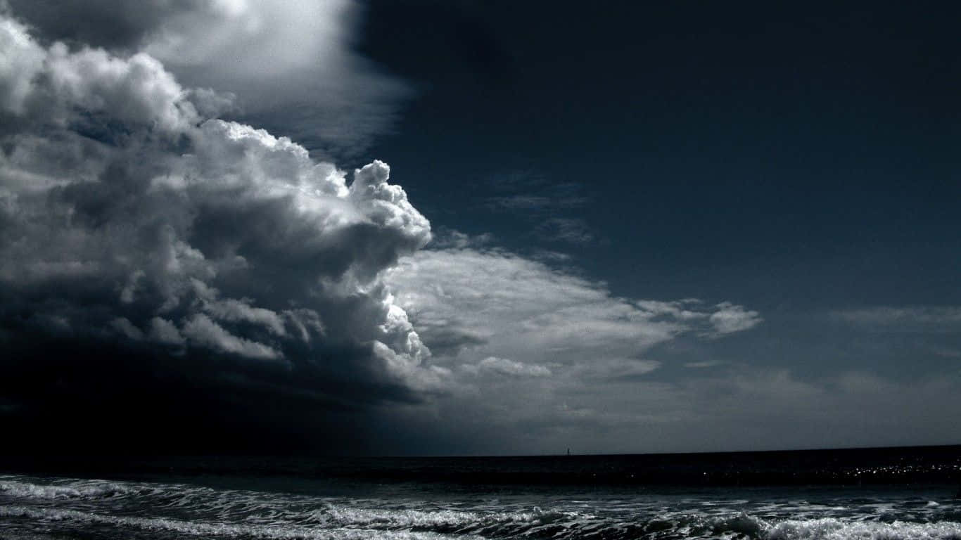 Ocean Storm, storm clouds, turbulent ocean, HD Desktop Wallpaper
