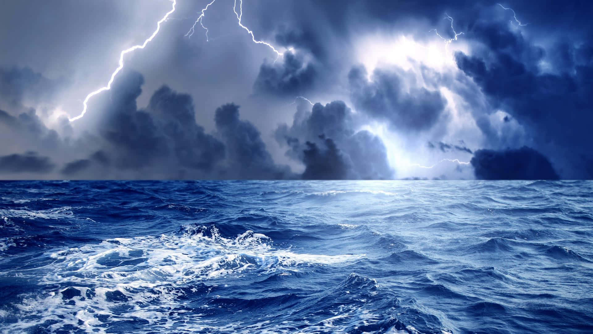 Ocean Storm, storm, ocean waves, Full HD Desktop Wallpaper