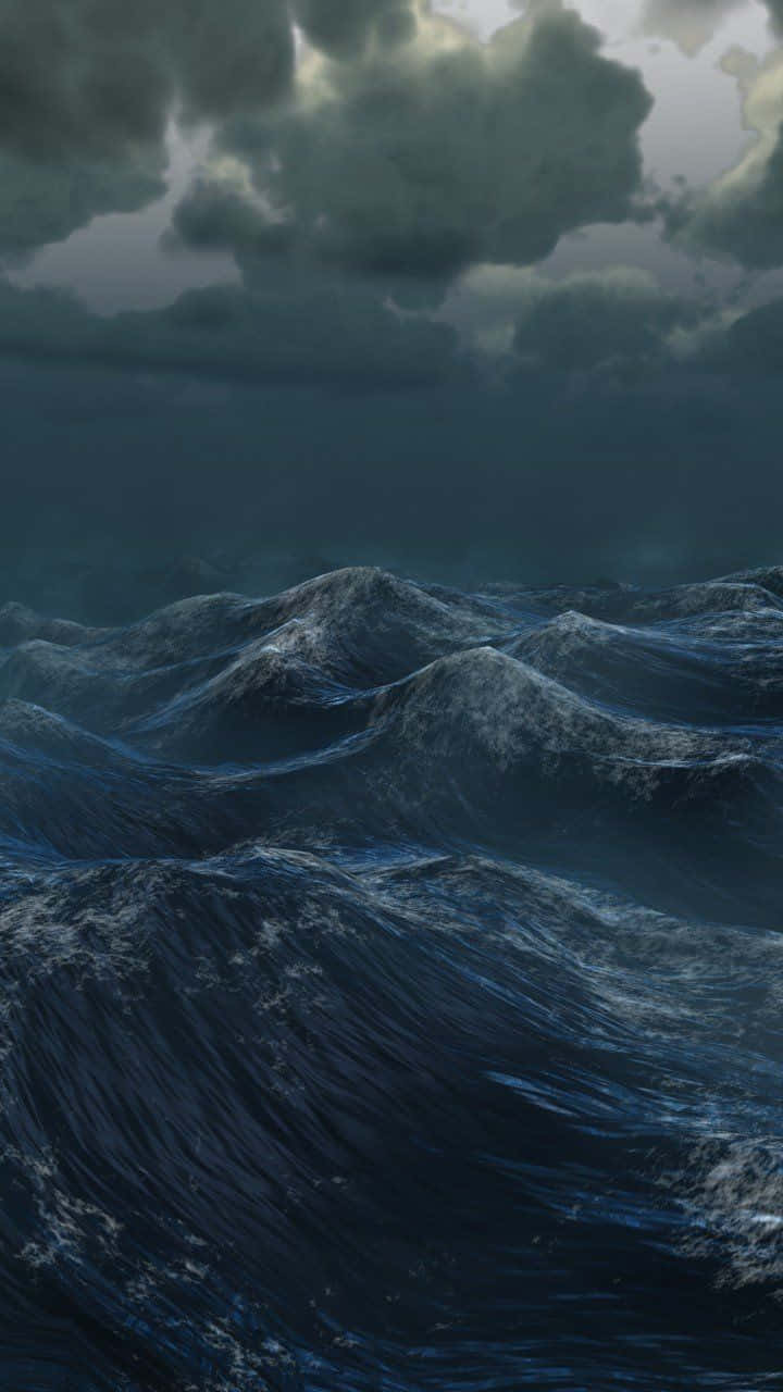 Ocean Storm, dark blue waves, crashing waves, HD Phone Wallpaper