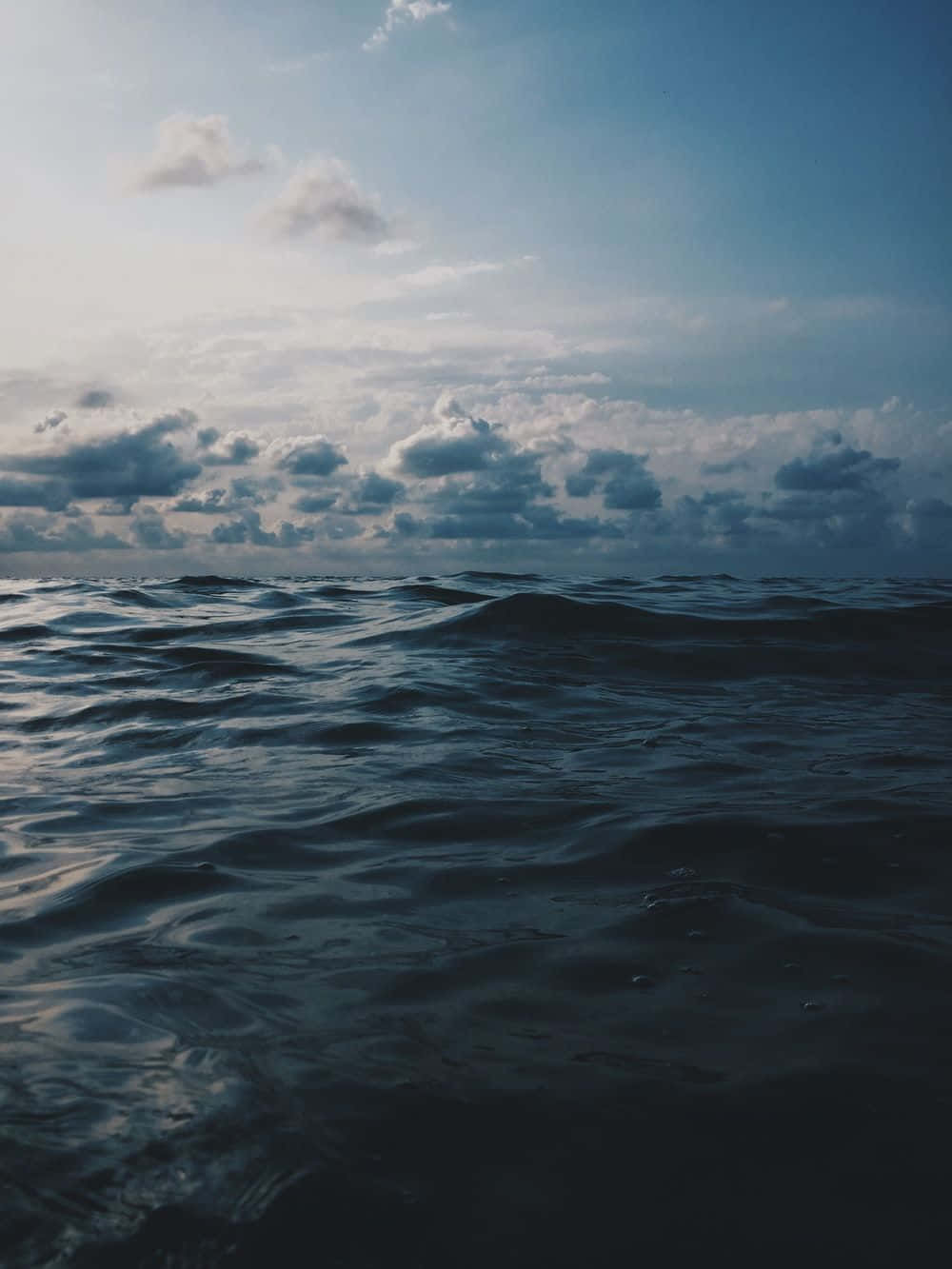Ocean Storm, dark blue waves, cloudy sky, HD Phone Wallpaper